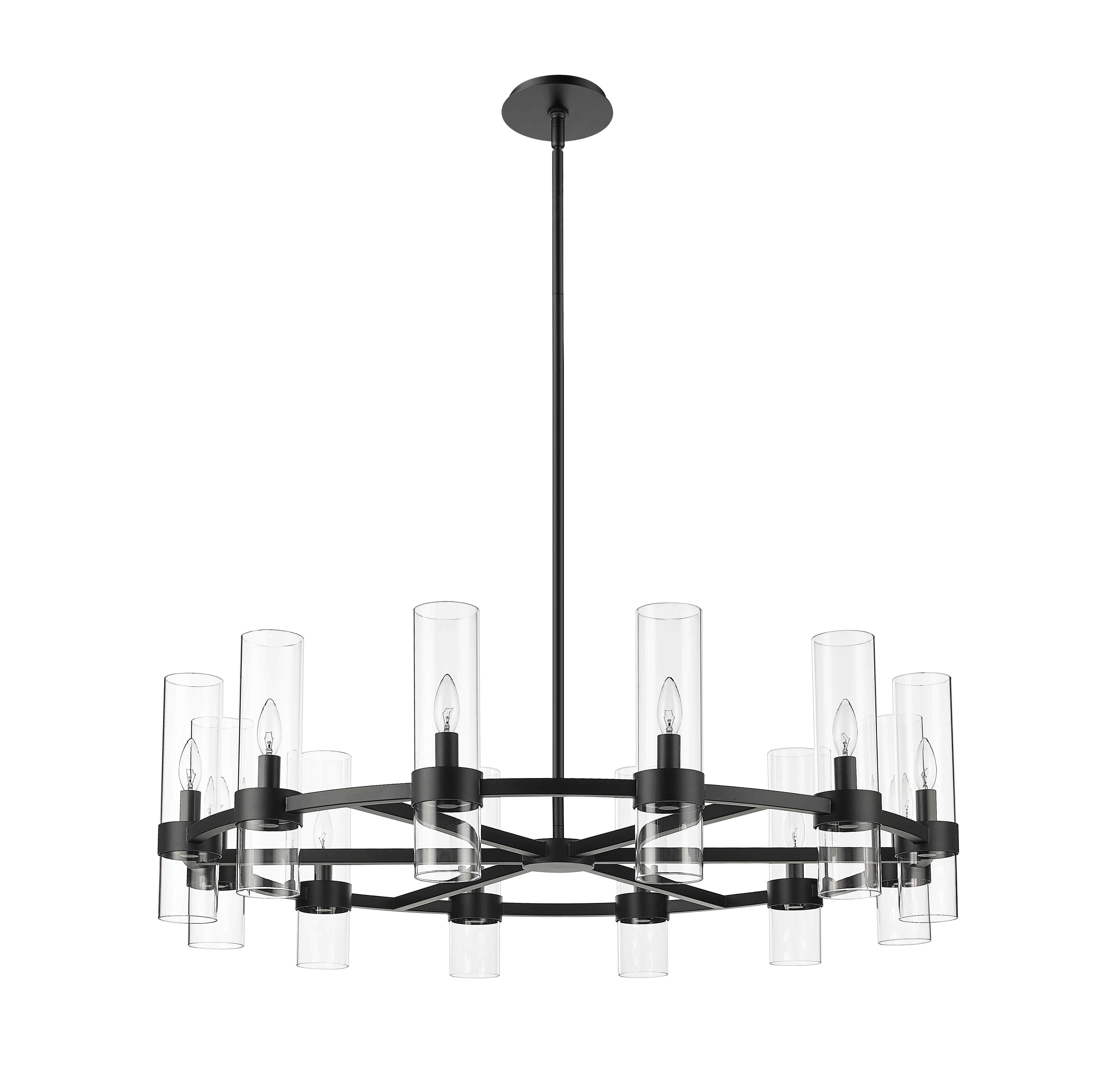 Datus 12 Light Chandelier Matte Black