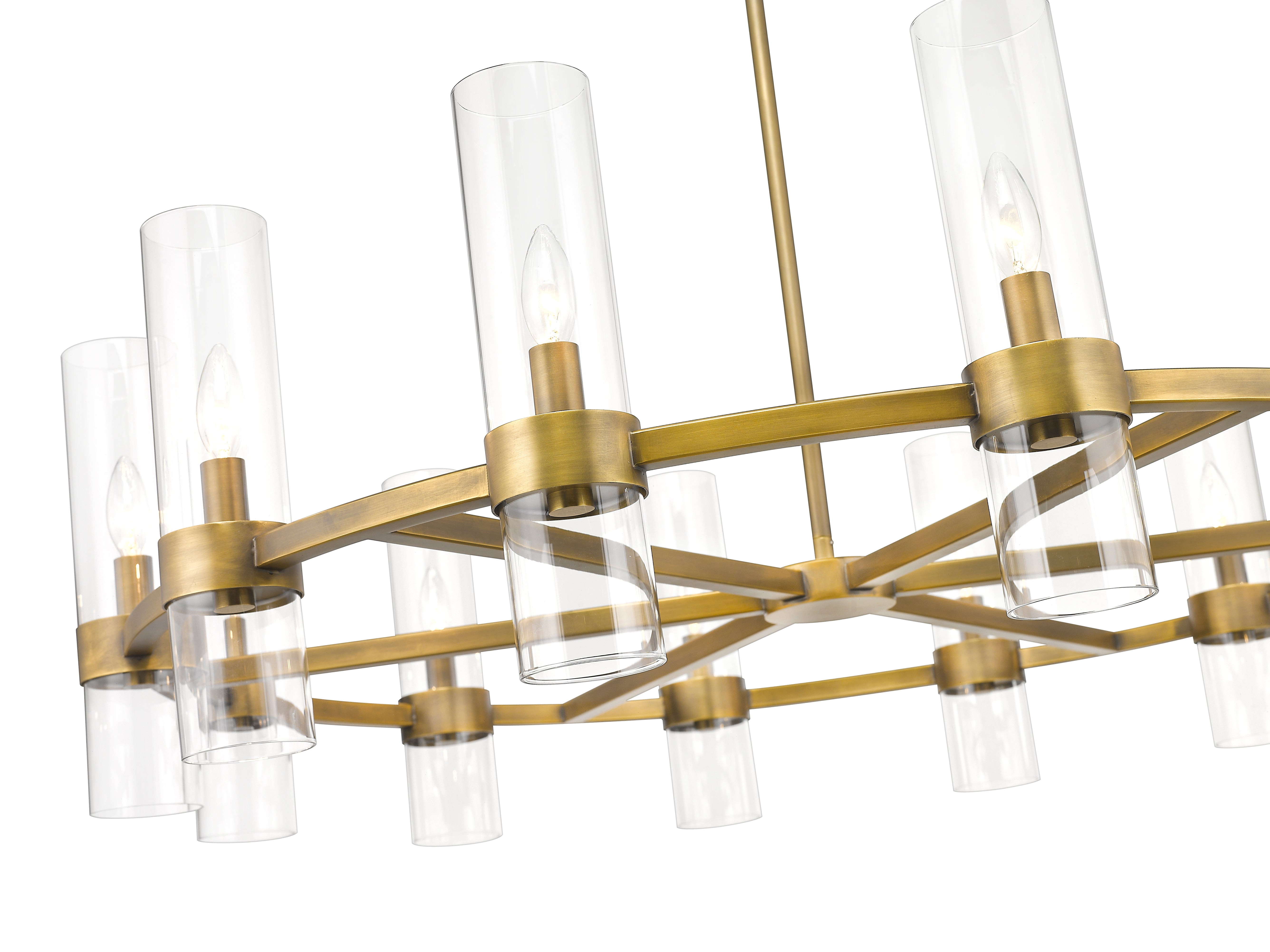 Datus 12 Light Chandelier Rubbed Brass