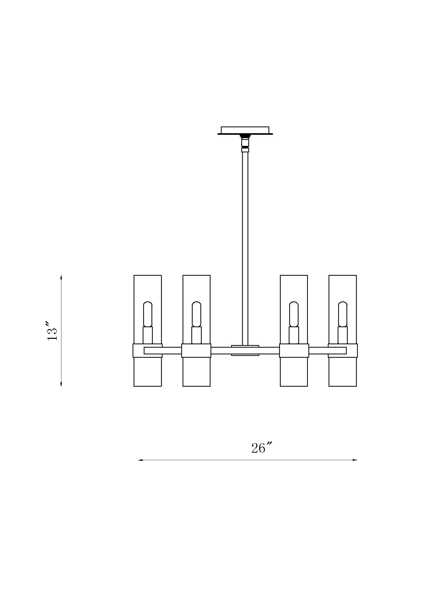 Datus 6 Light Chandelier Matte Black