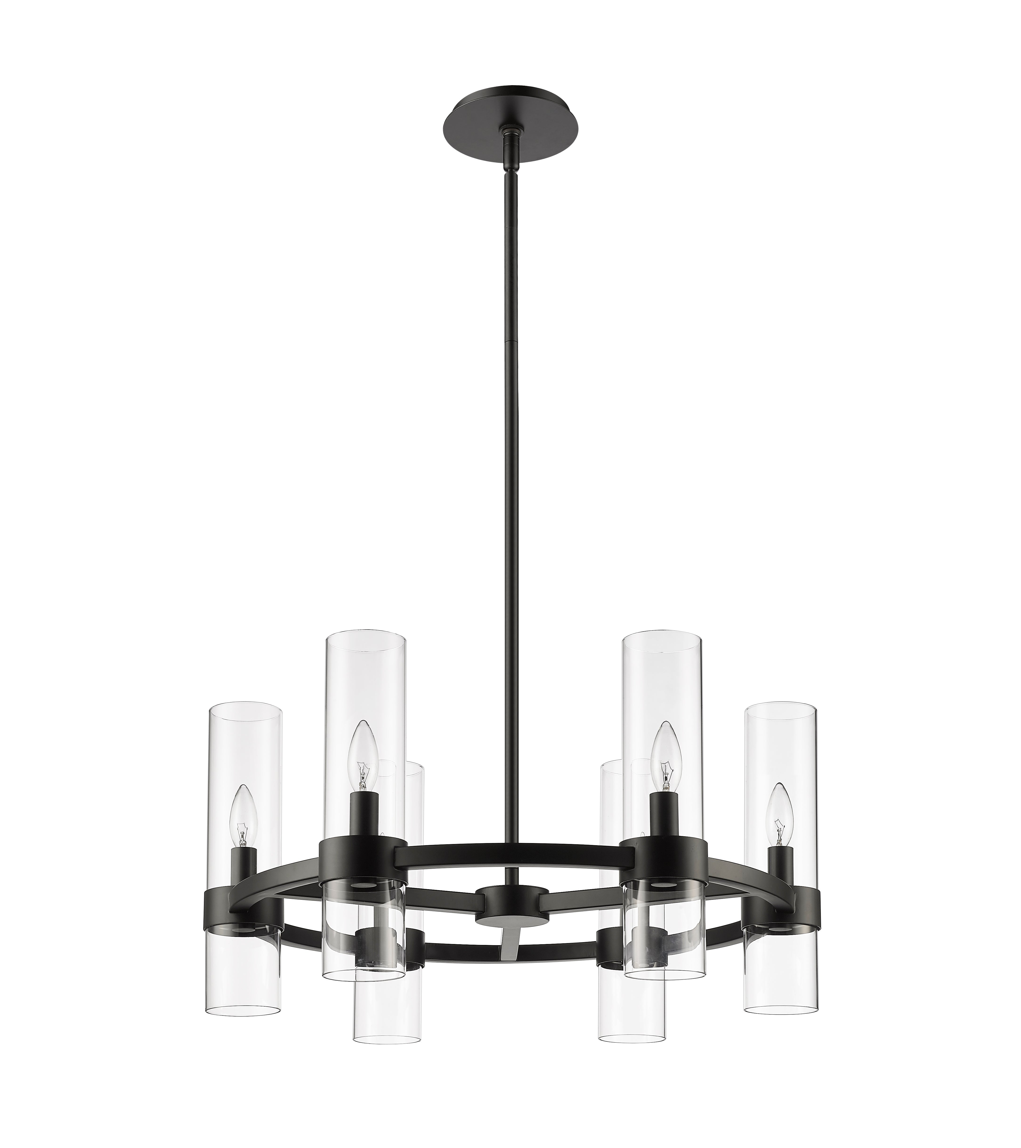 Datus 6 Light Chandelier Matte Black