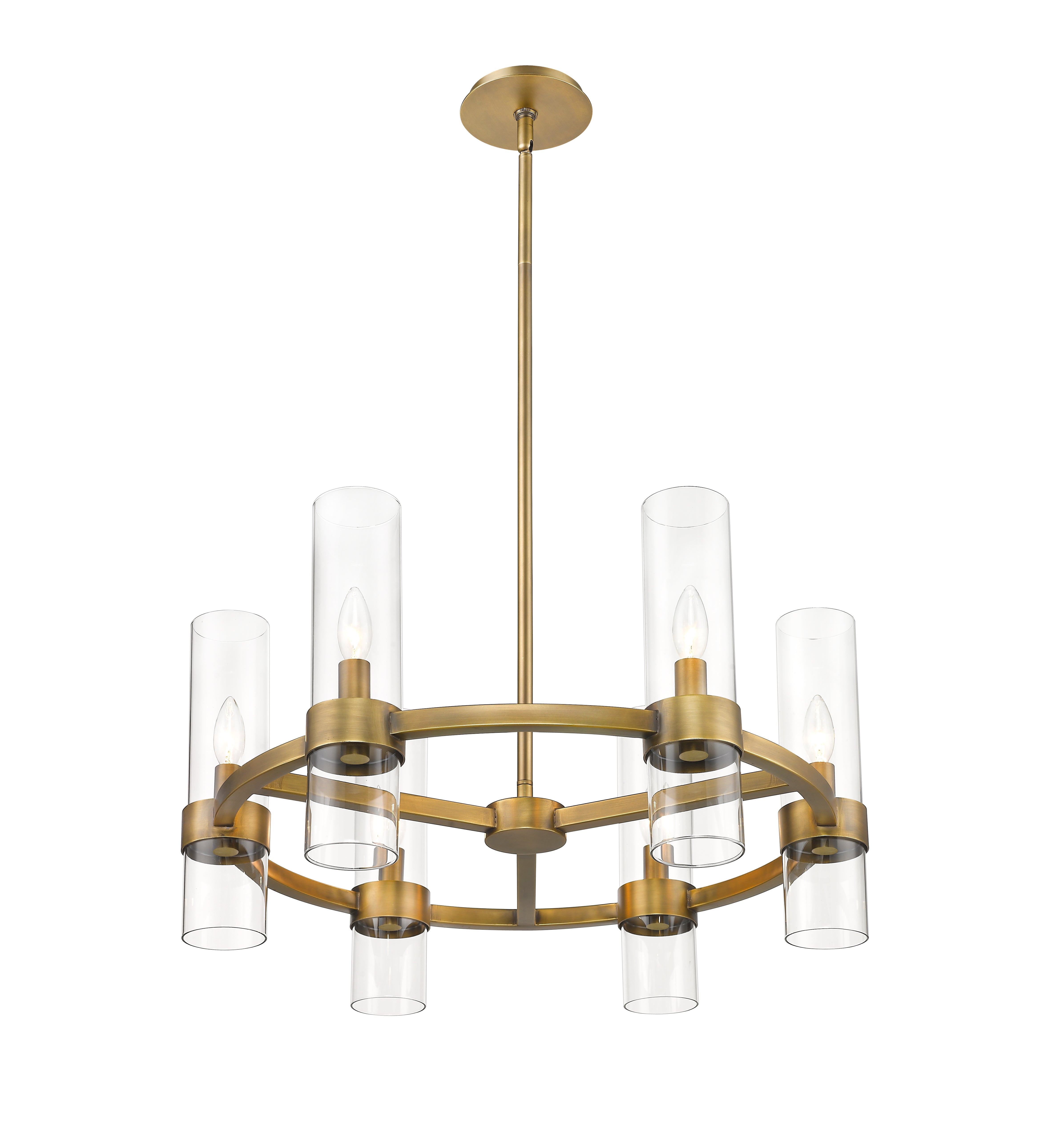 Datus 6 Light Chandelier Rubbed Brass
