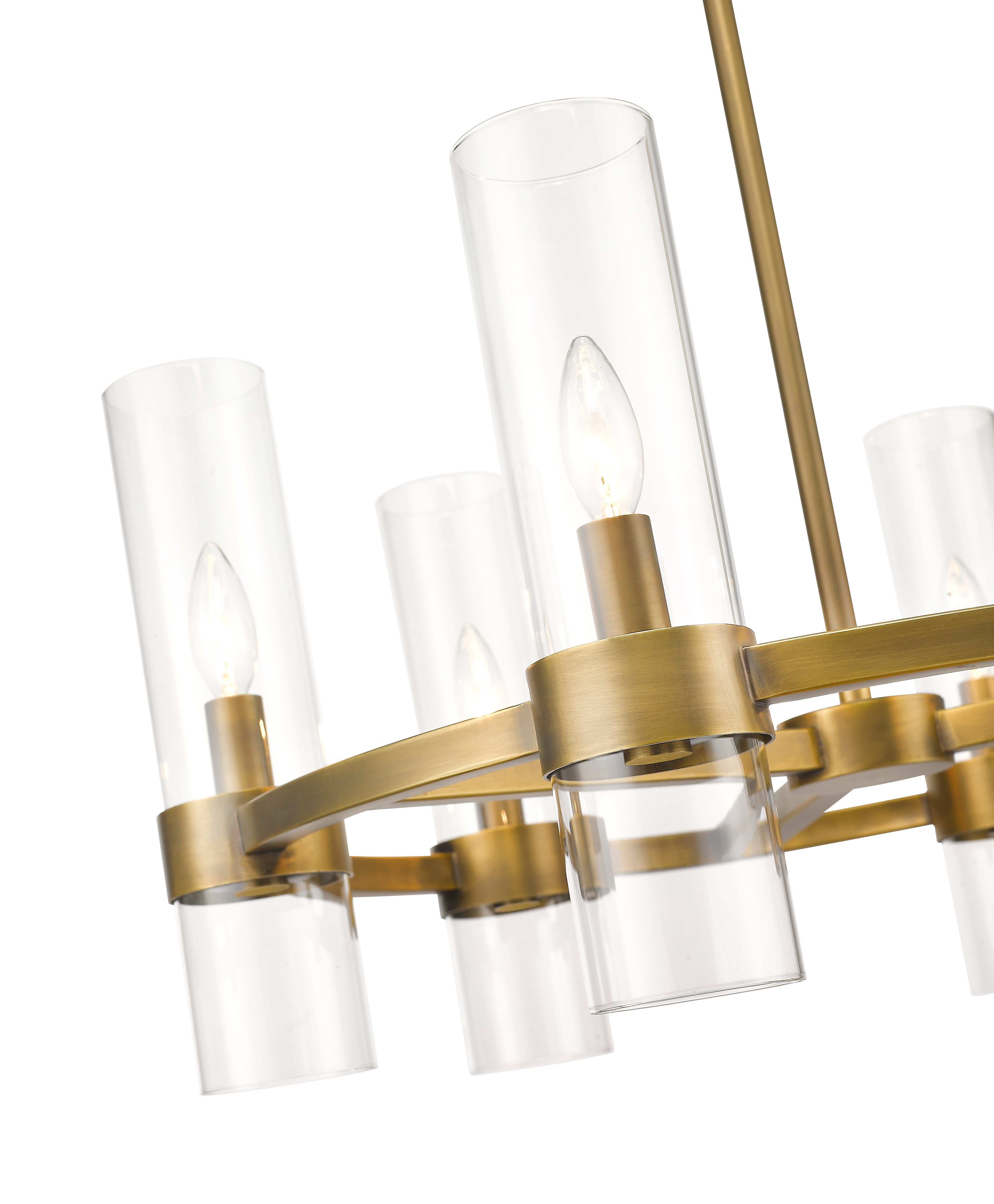 Datus 6 Light Chandelier Rubbed Brass