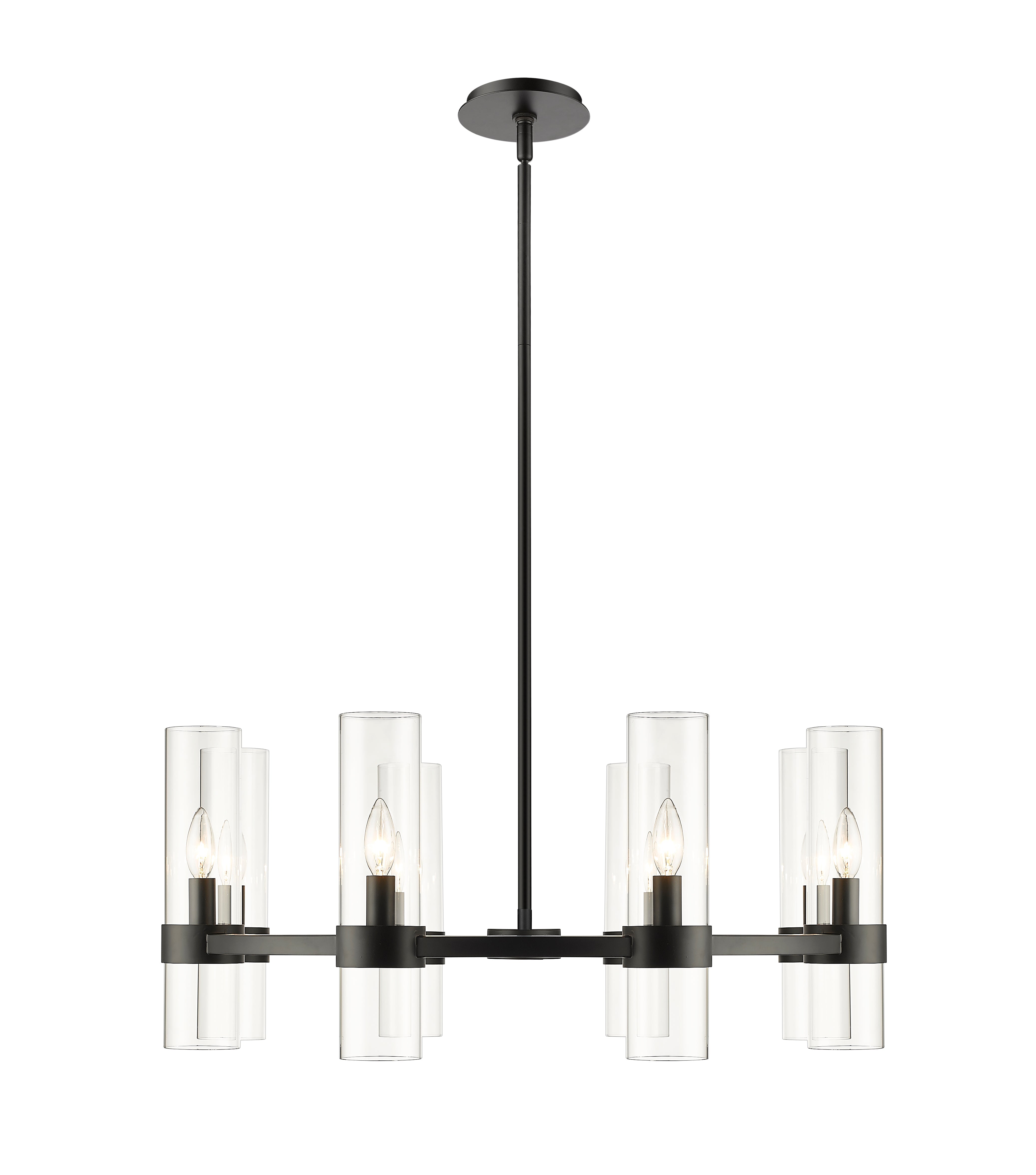 Datus 8 Light Chandelier Matte Black