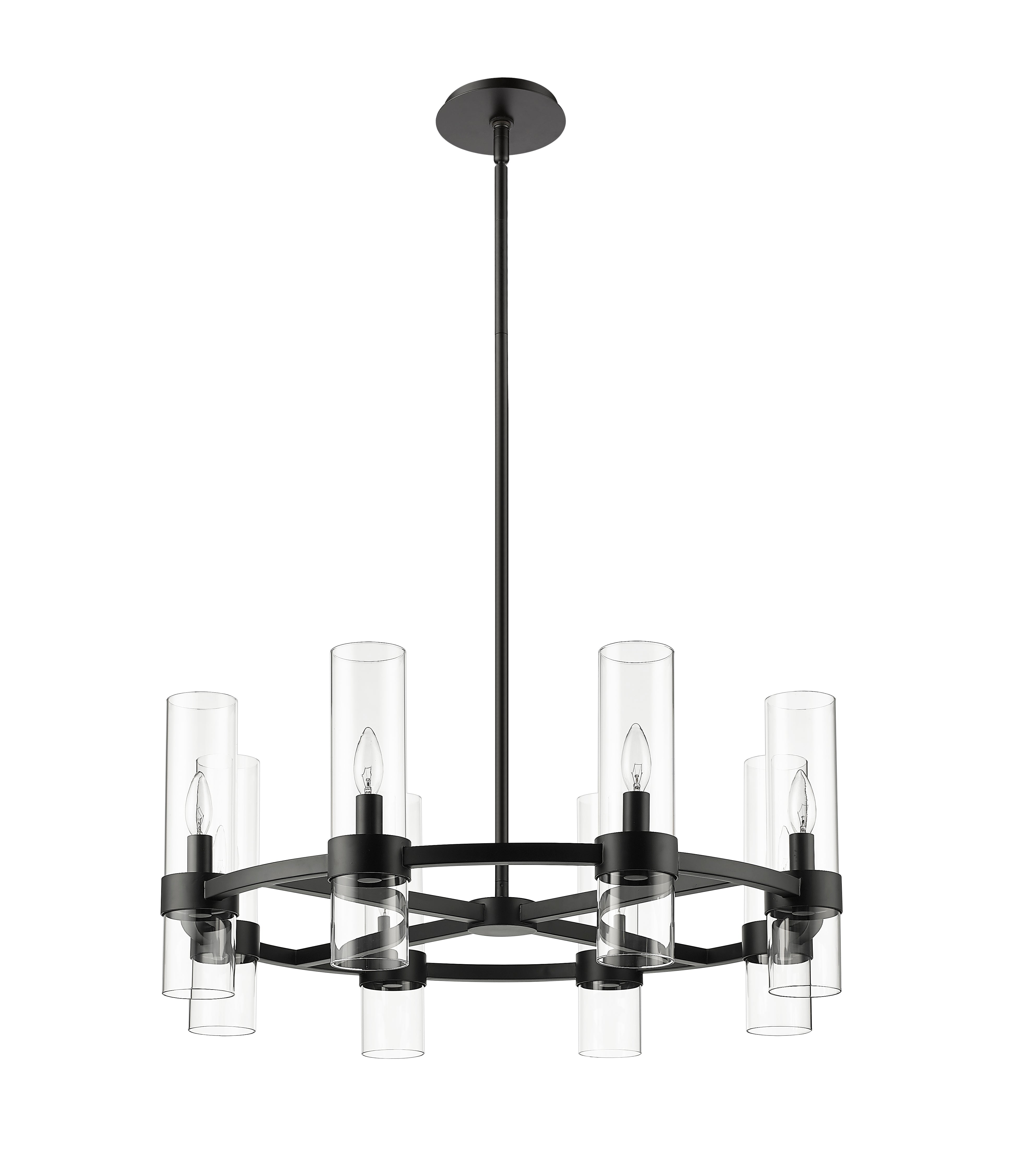 Datus 8 Light Chandelier Matte Black