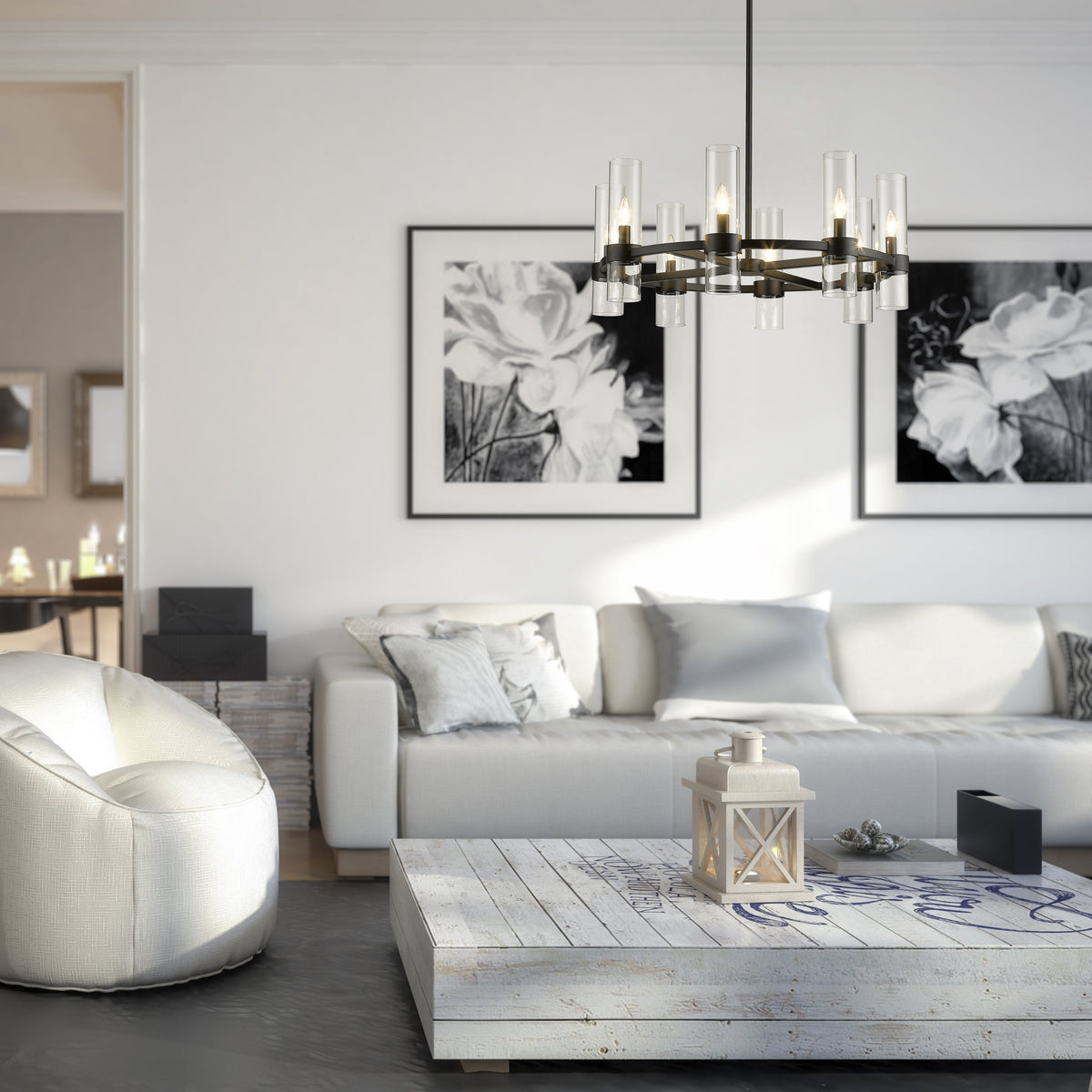 Datus 8 Light Chandelier Matte Black