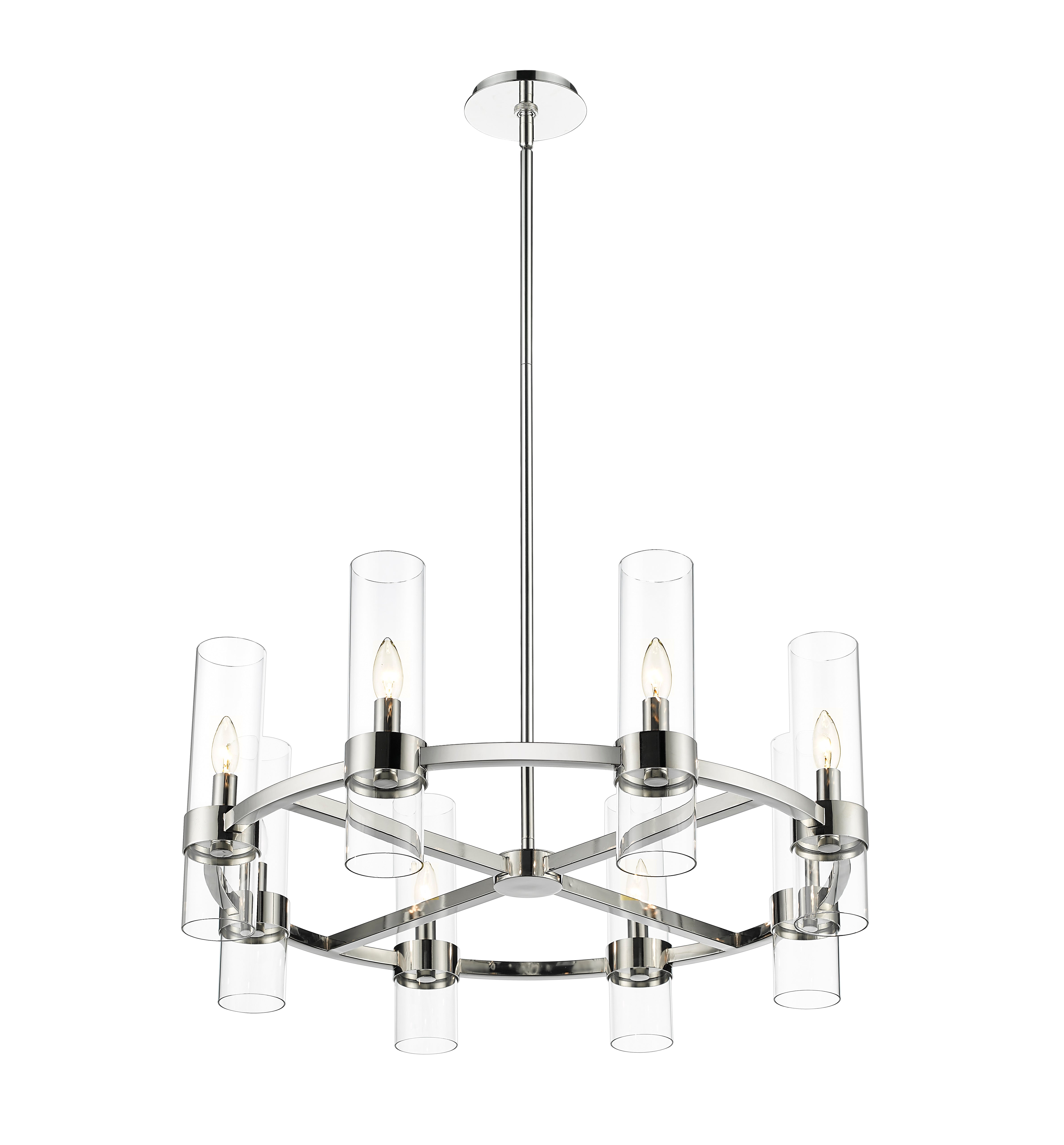 Datus 8 Light Chandelier Polished Nickel