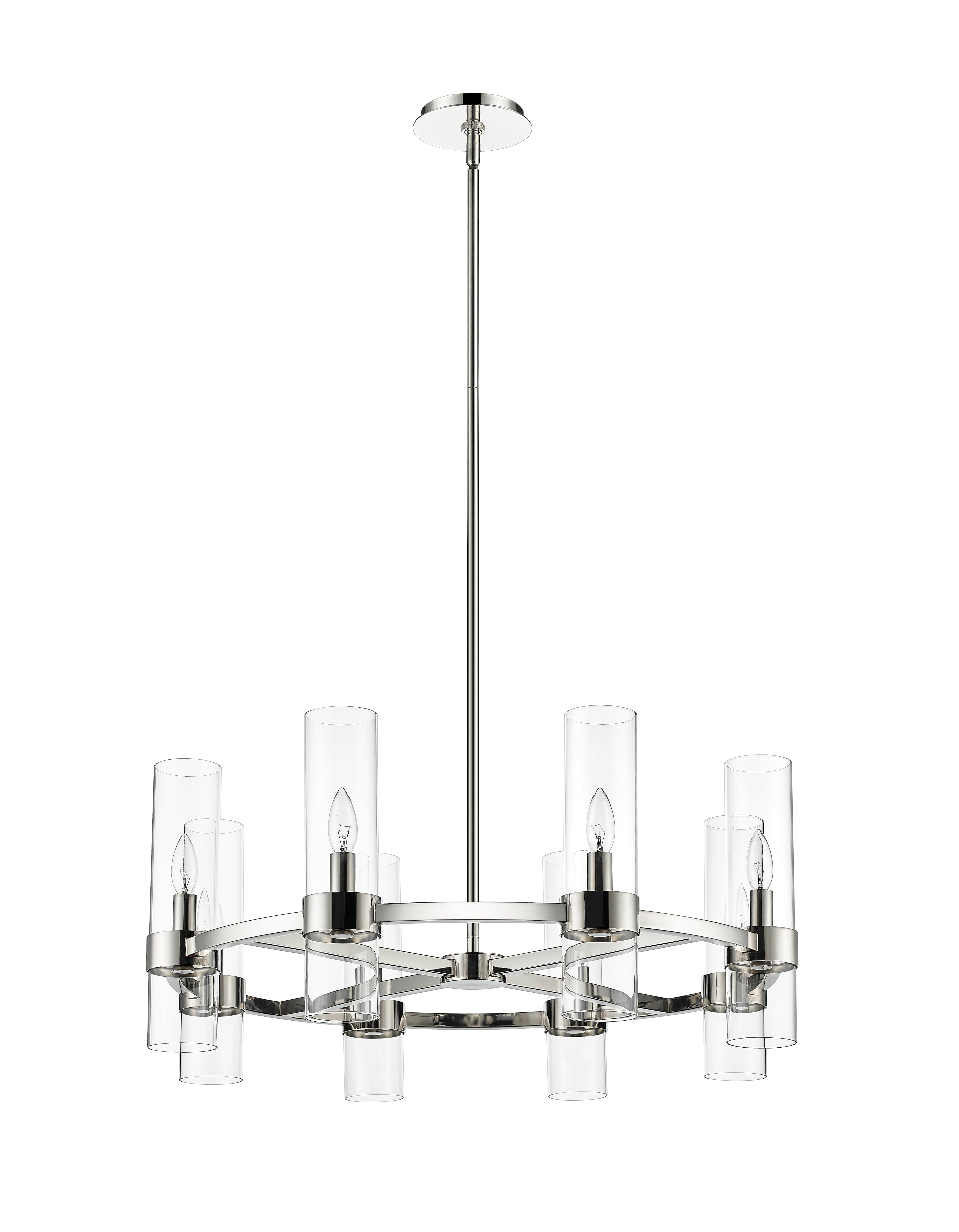 Datus 8 Light Chandelier Polished Nickel