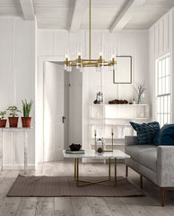 Datus 8 Light Chandelier Rubbed Brass