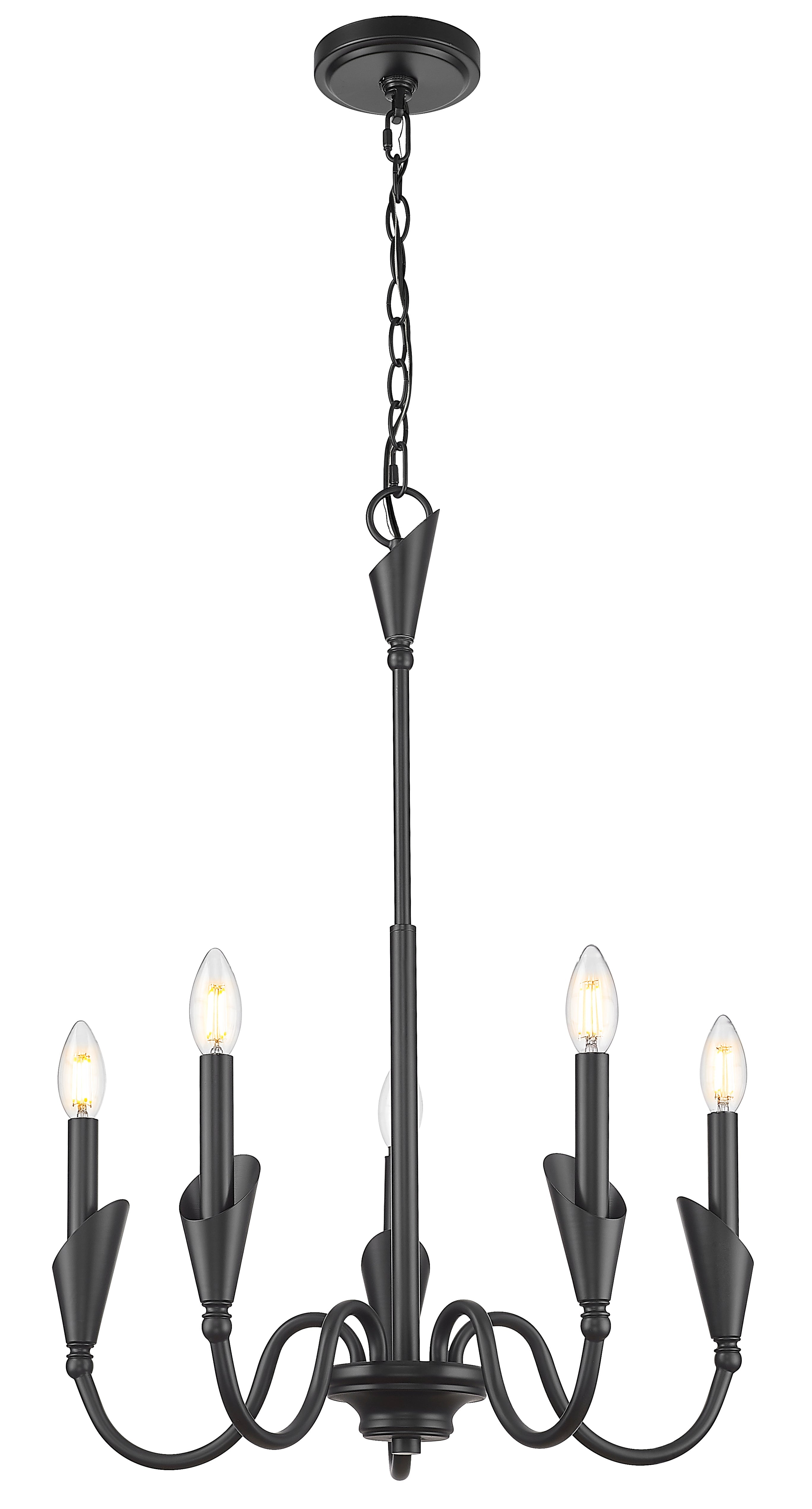 Claudelle 5 Light Chandelier Matte Black