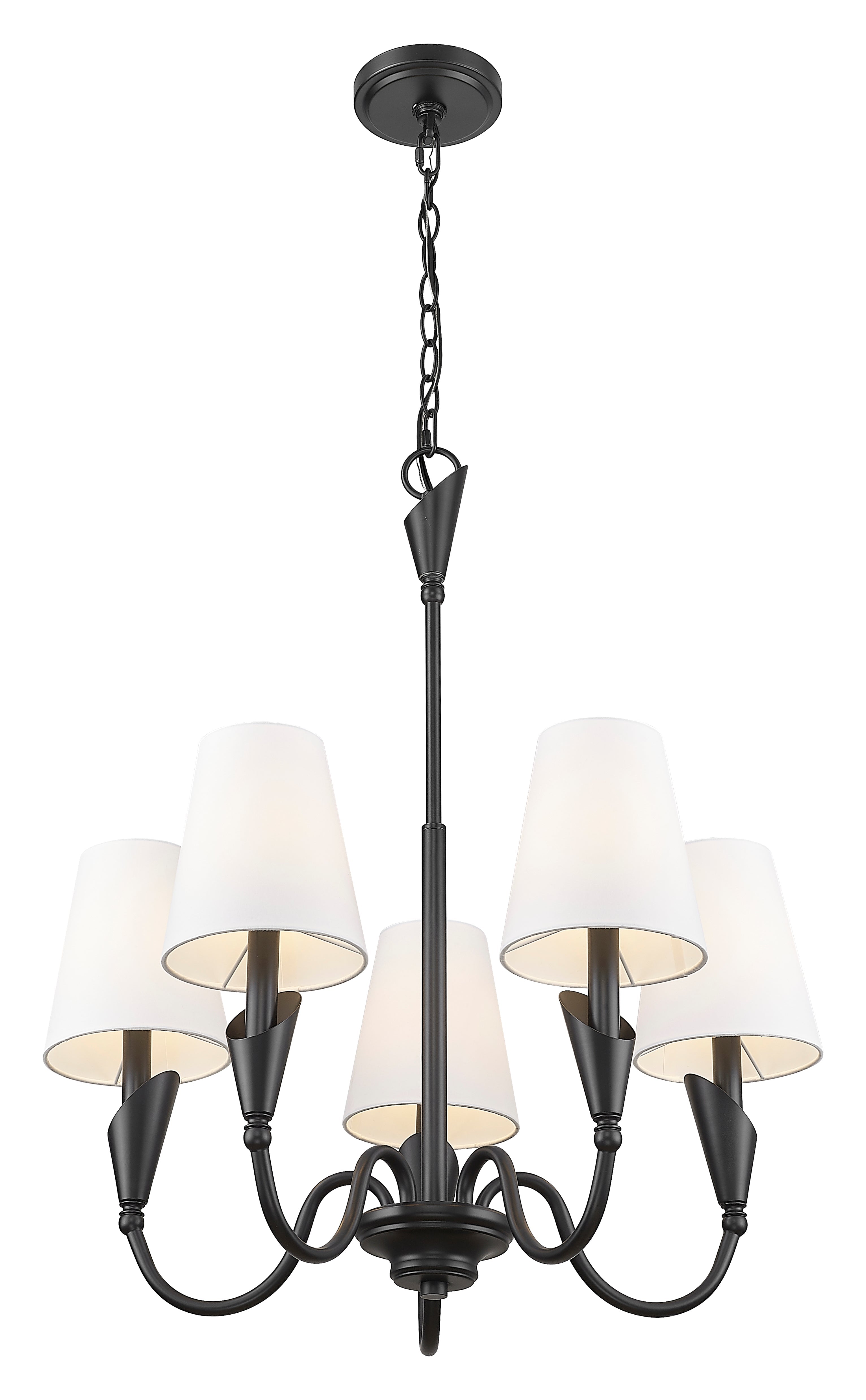 Claudelle 5 Light Chandelier Matte Black