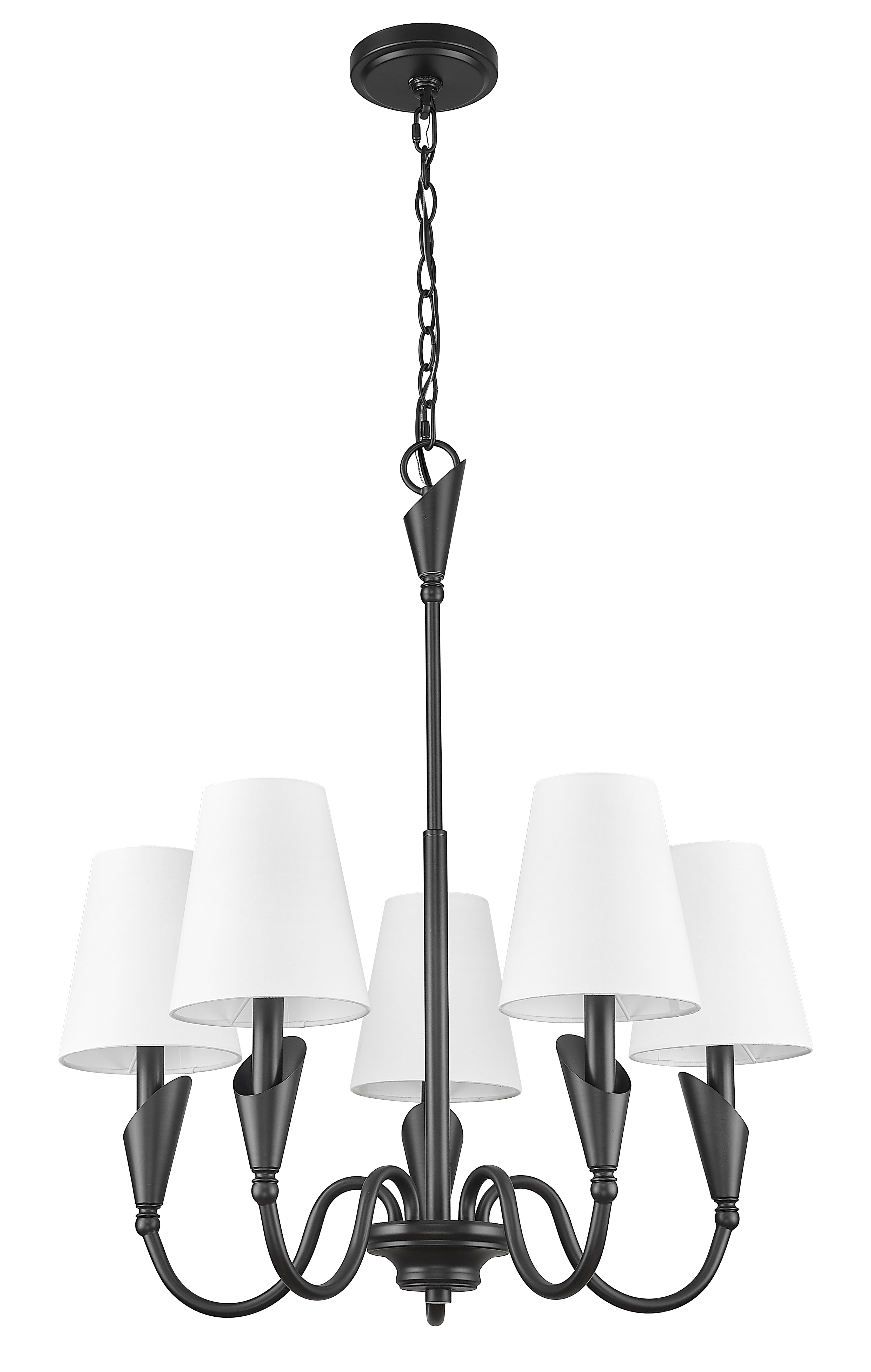 Claudelle 5 Light Chandelier Matte Black