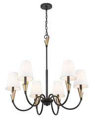 Claudelle 6 Light Chandelier Matte Black + Modern Gold