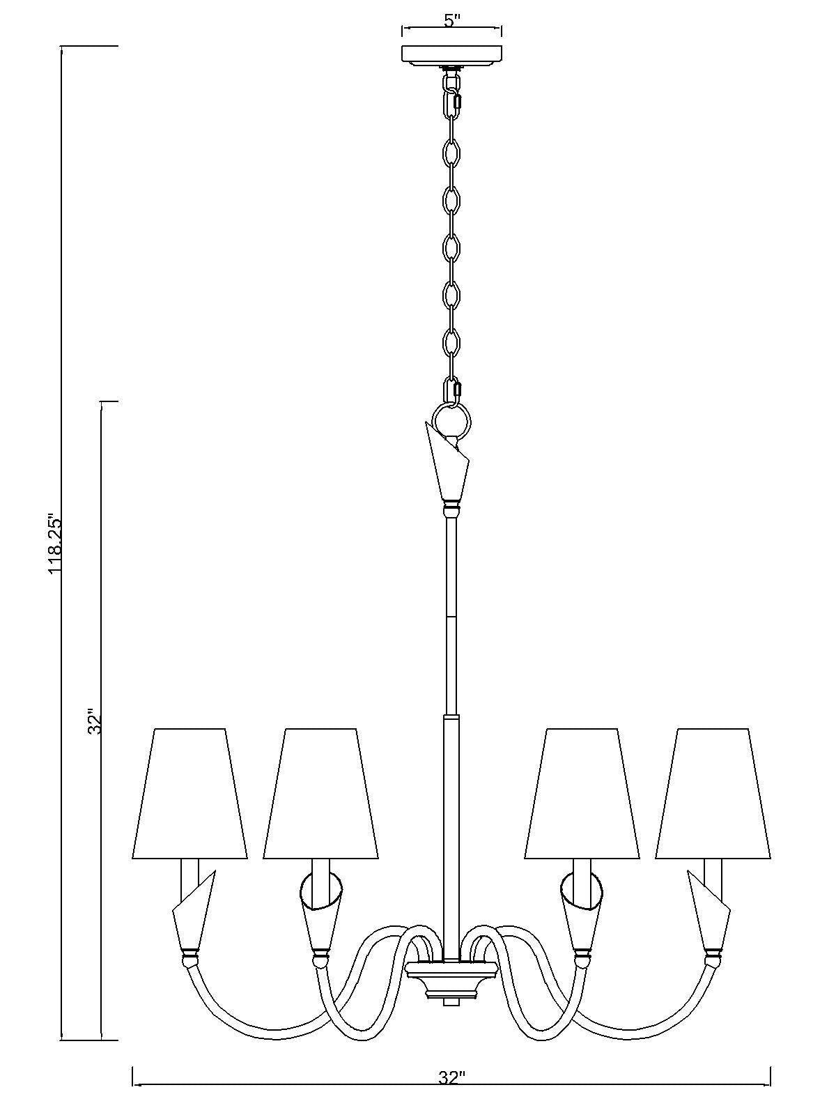 Claudelle 6 Light Chandelier Matte Black + Modern Gold