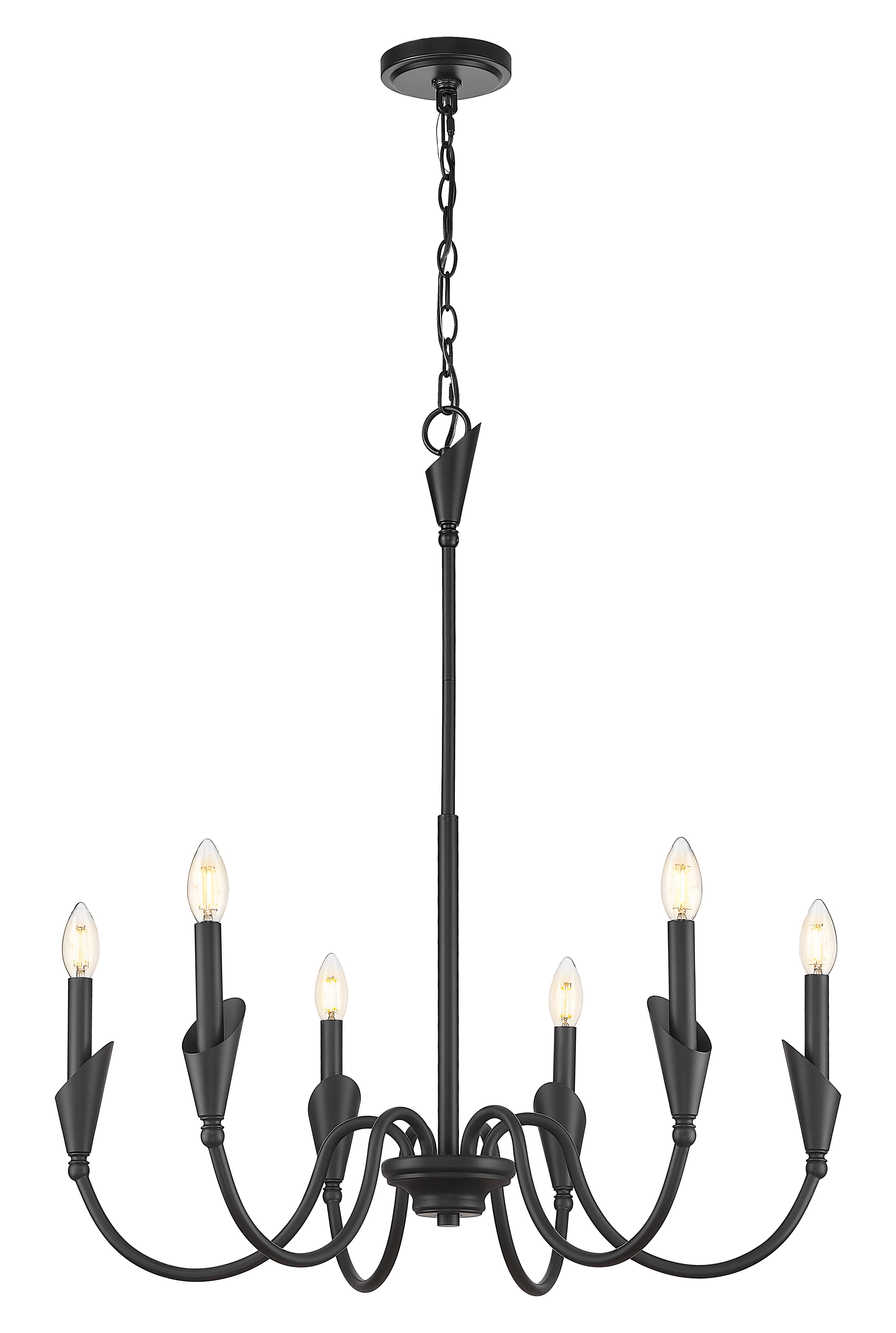 Claudelle 6 Light Chandelier Matte Black
