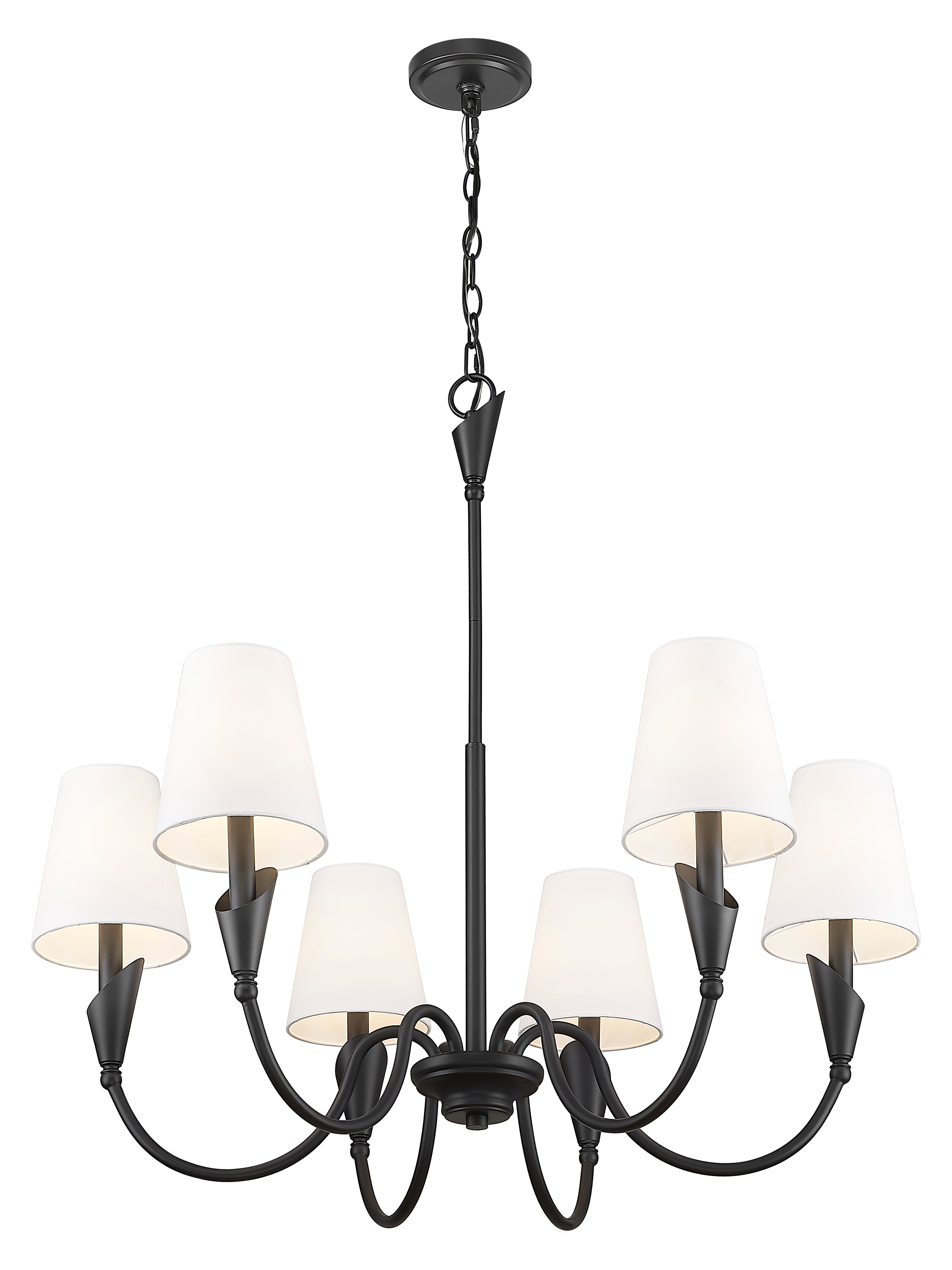 Claudelle 6 Light Chandelier Matte Black