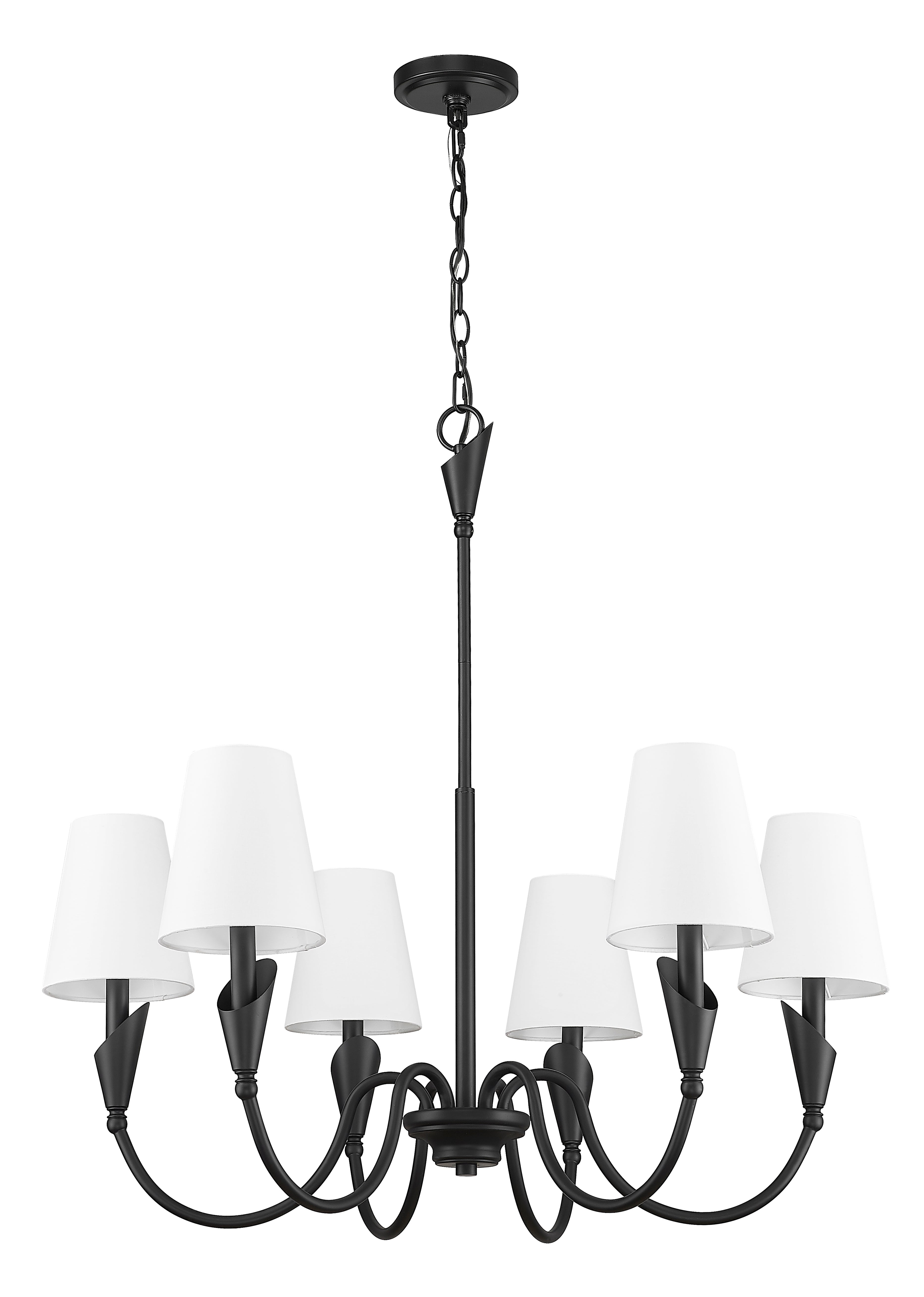 Claudelle 6 Light Chandelier Matte Black