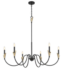Claudelle 6 Light Chandelier Matte Black + Modern Gold