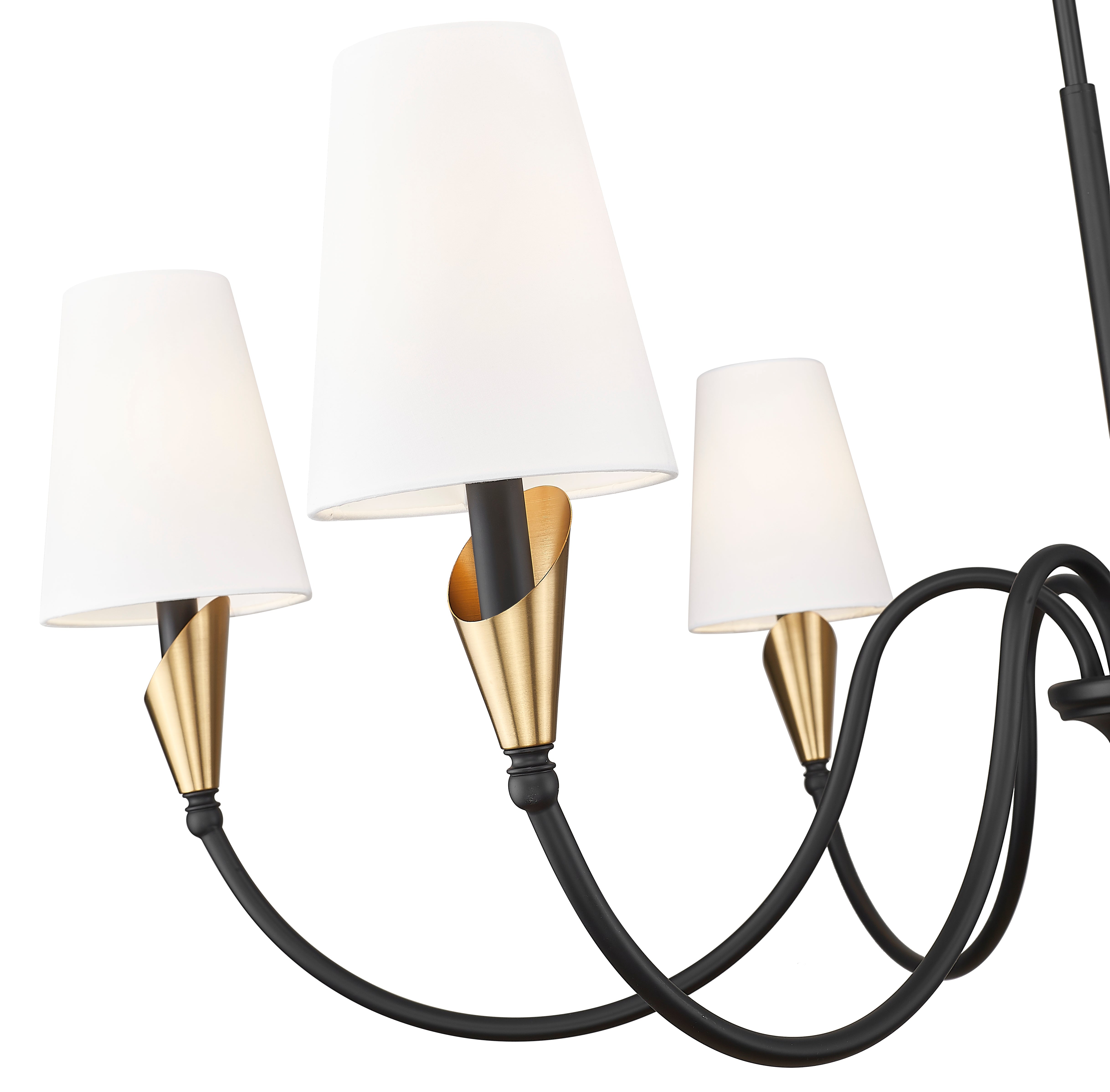 Claudelle 6 Light Chandelier Matte Black + Modern Gold