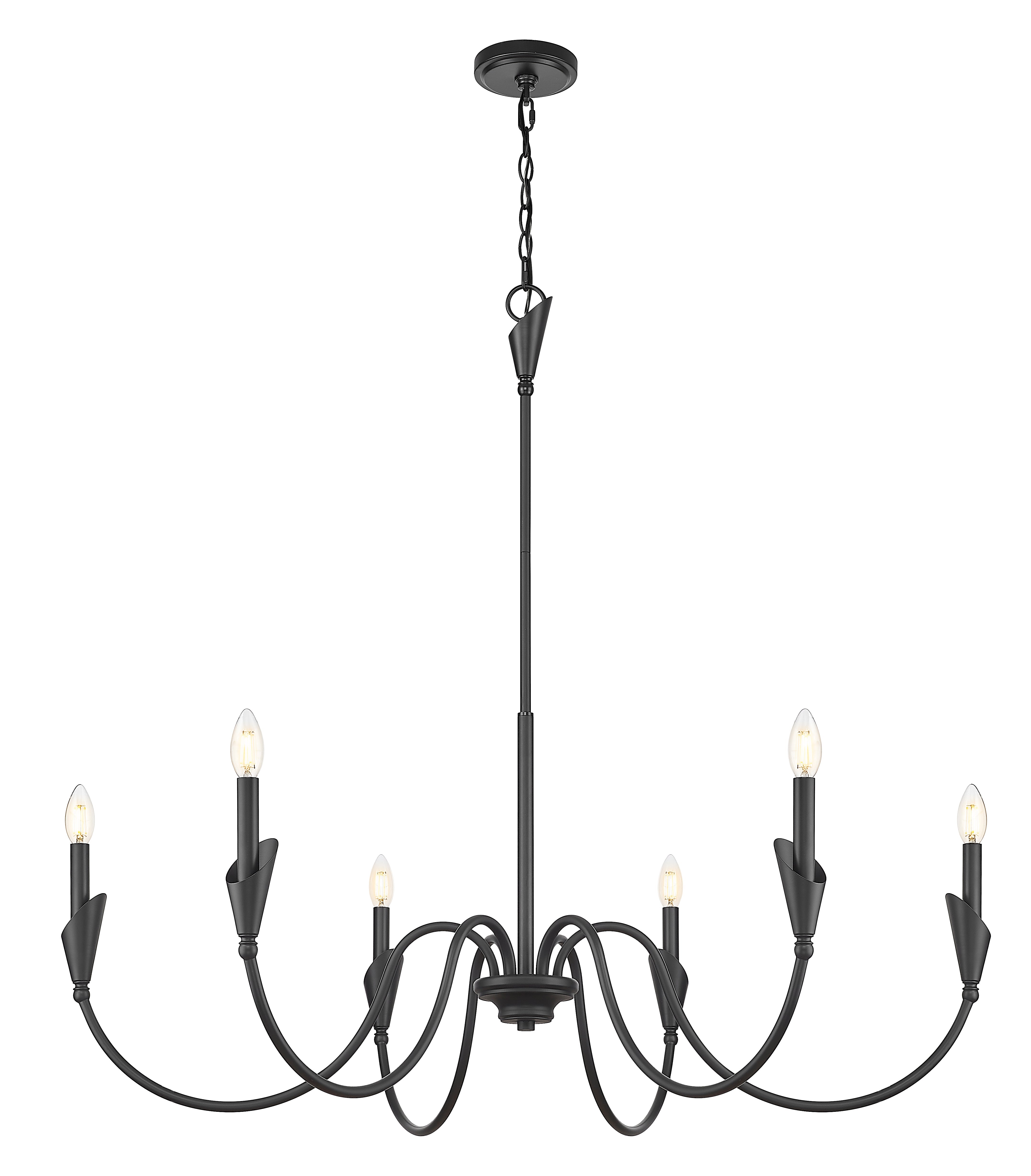 Claudelle 6 Light Chandelier Matte Black