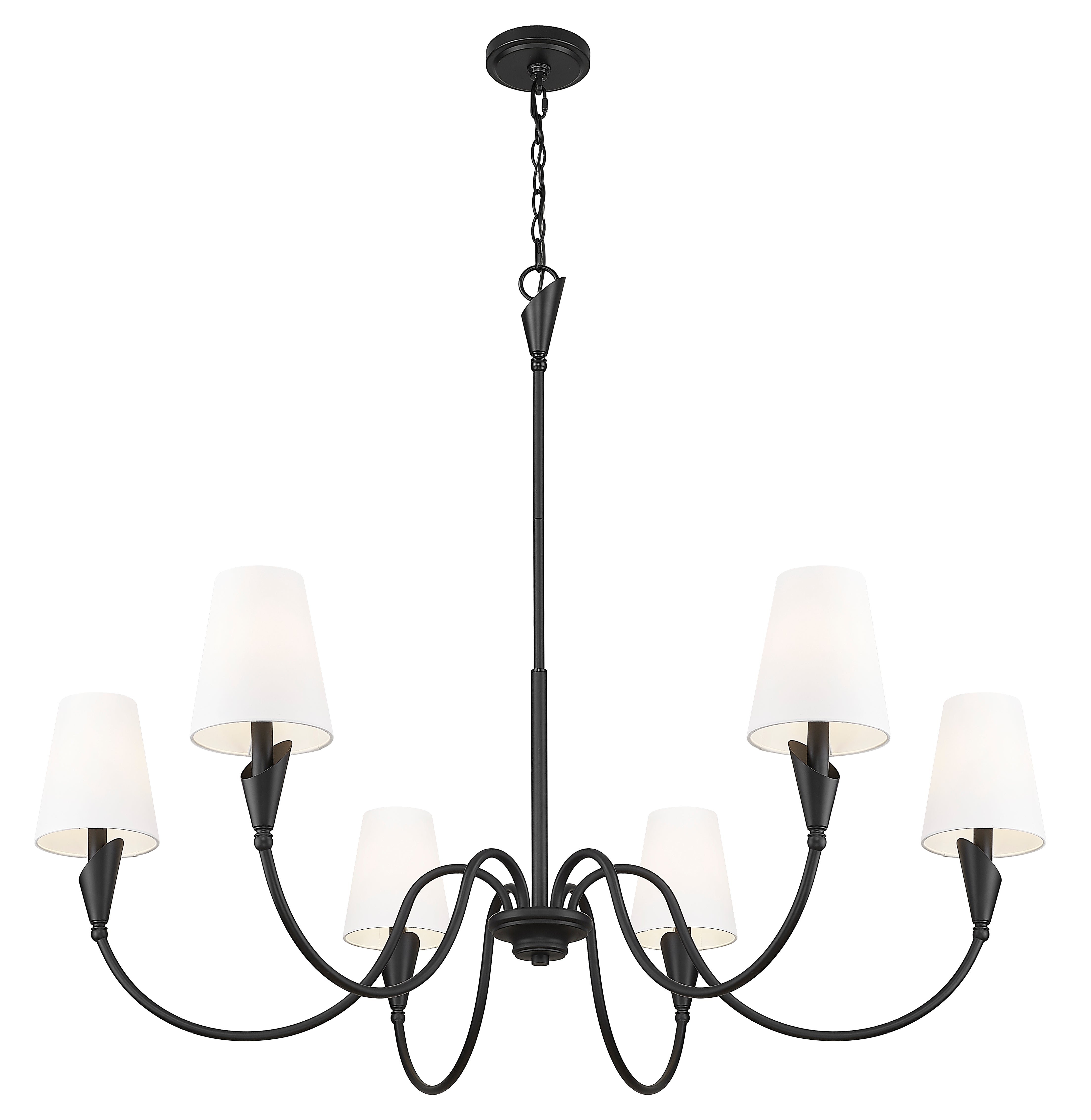 Claudelle 6 Light Chandelier Matte Black
