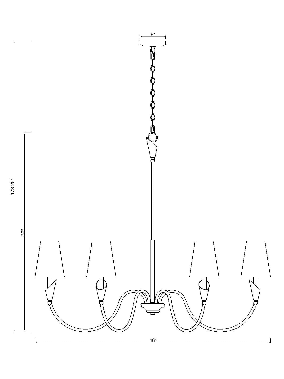 Claudelle 6 Light Chandelier Matte Black
