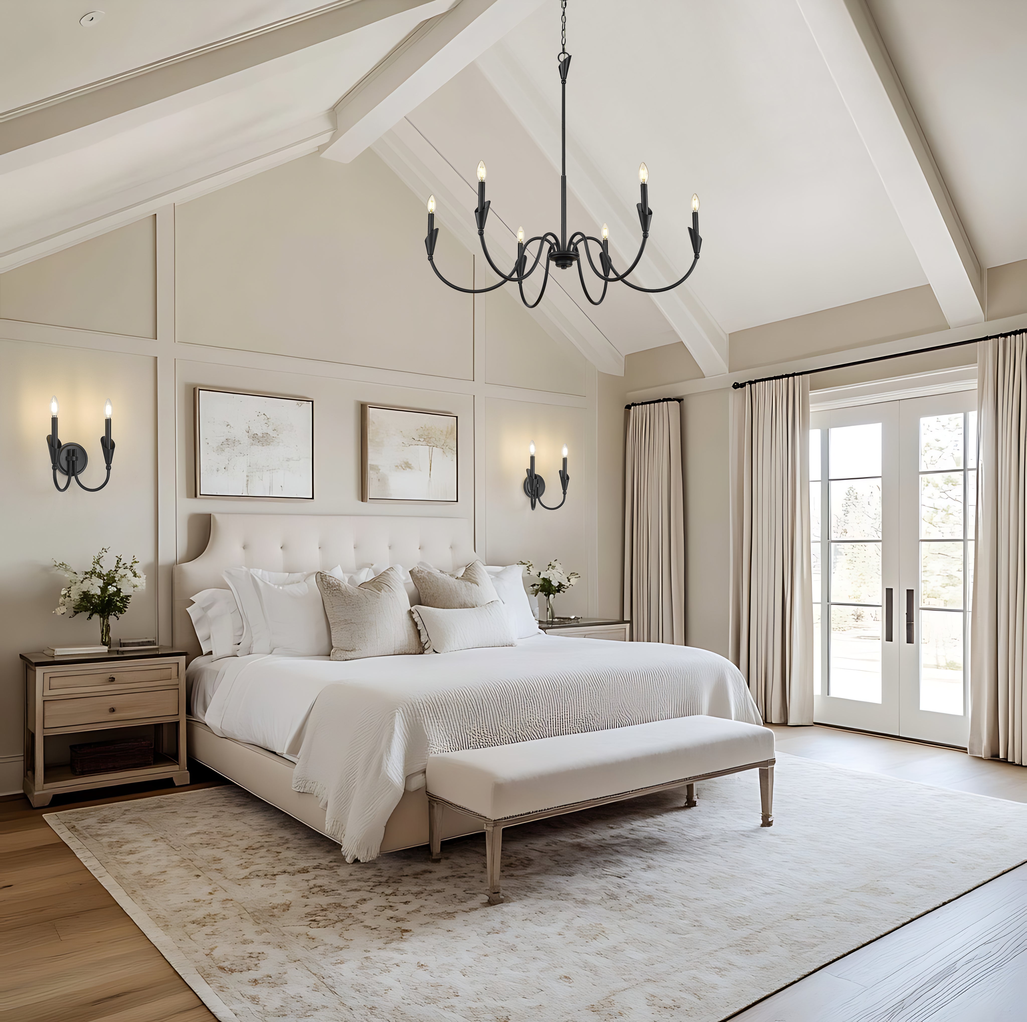 Claudelle 6 Light Chandelier Matte Black
