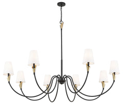 Claudelle 8 Light Chandelier Matte Black + Modern Gold