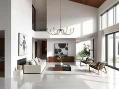 Claudelle 8 Light Chandelier Matte Black + Modern Gold