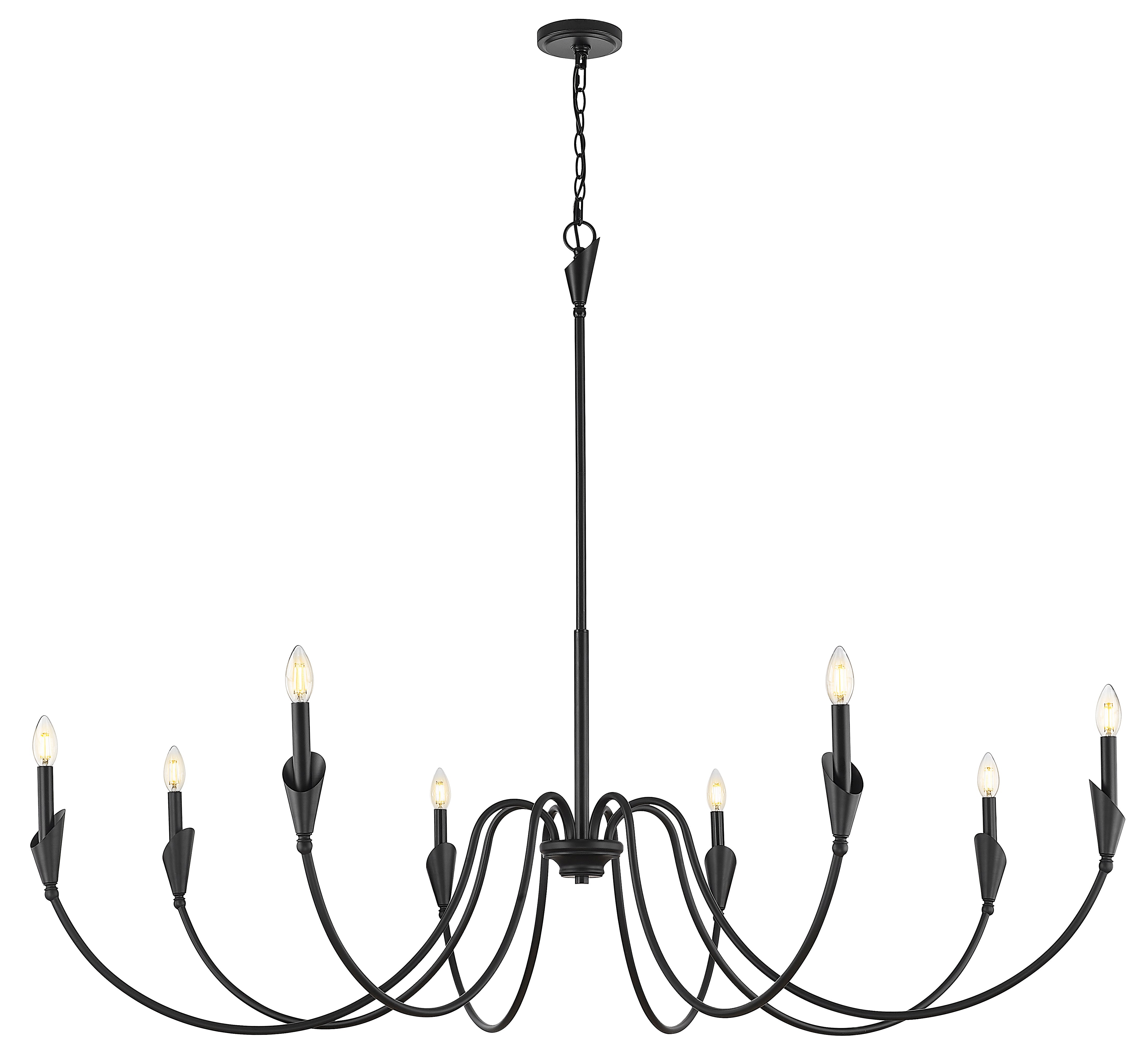 Claudelle 8 Light Chandelier Matte Black
