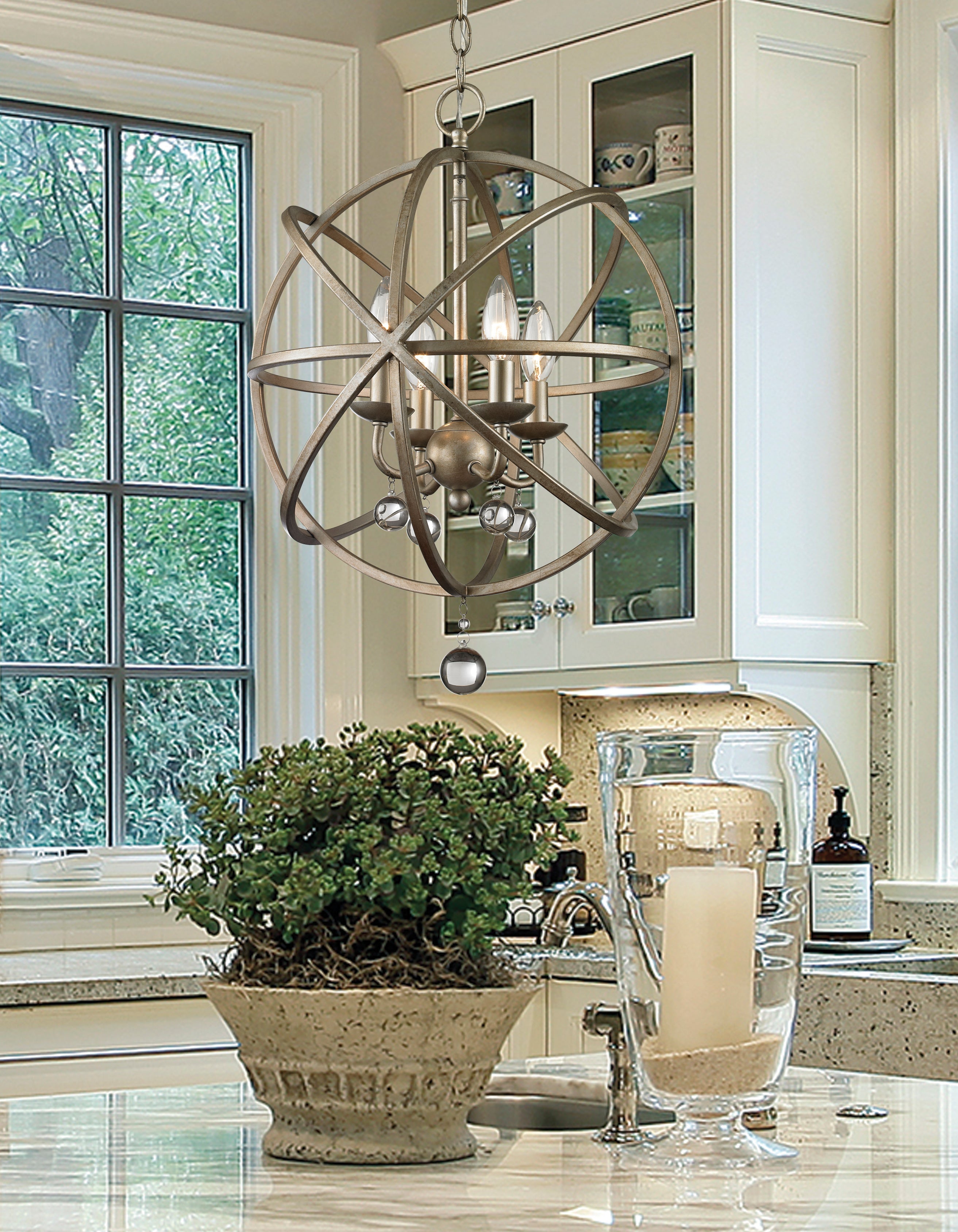 Acadia 4 Light Chandelier Antique Silver