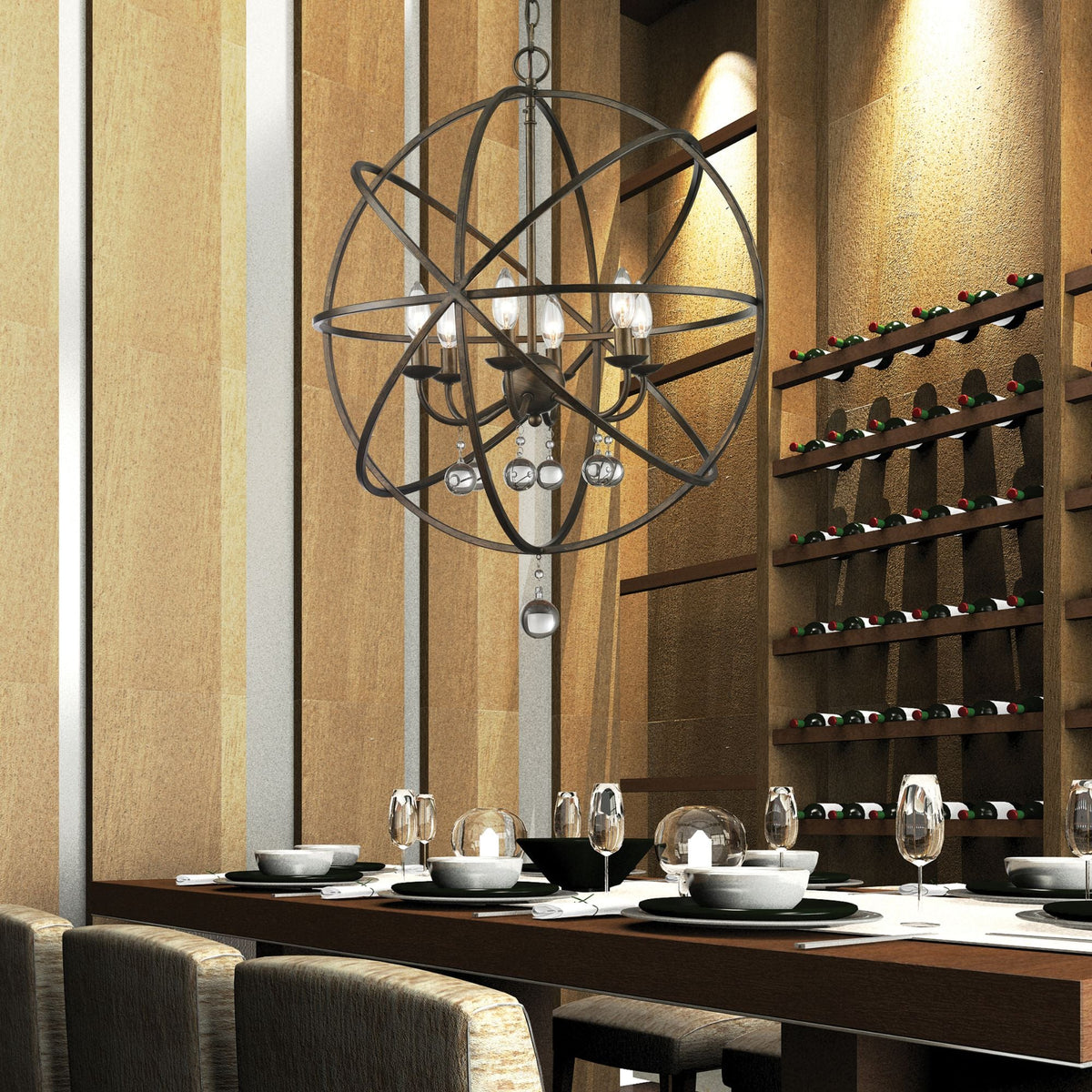Acadia 6 Light Chandelier Golden Bronze