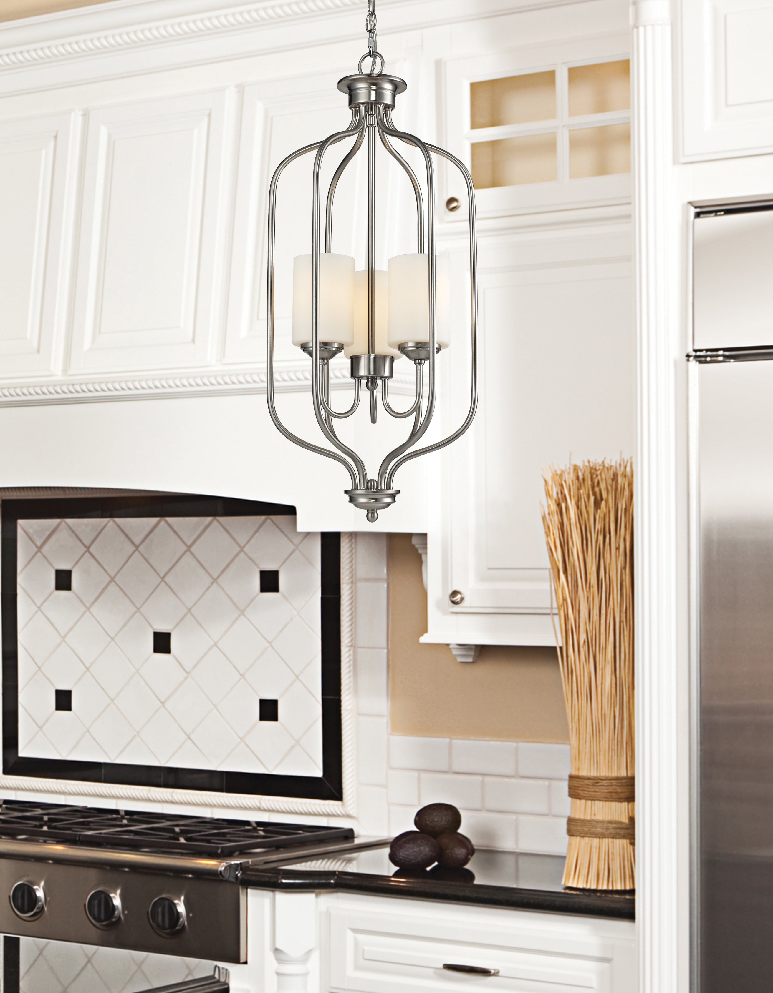 Cardinal 3 Light Chandelier Brushed Nickel