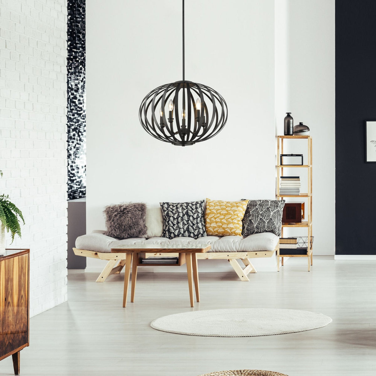 Moundou 5 Light Chandelier Bronze