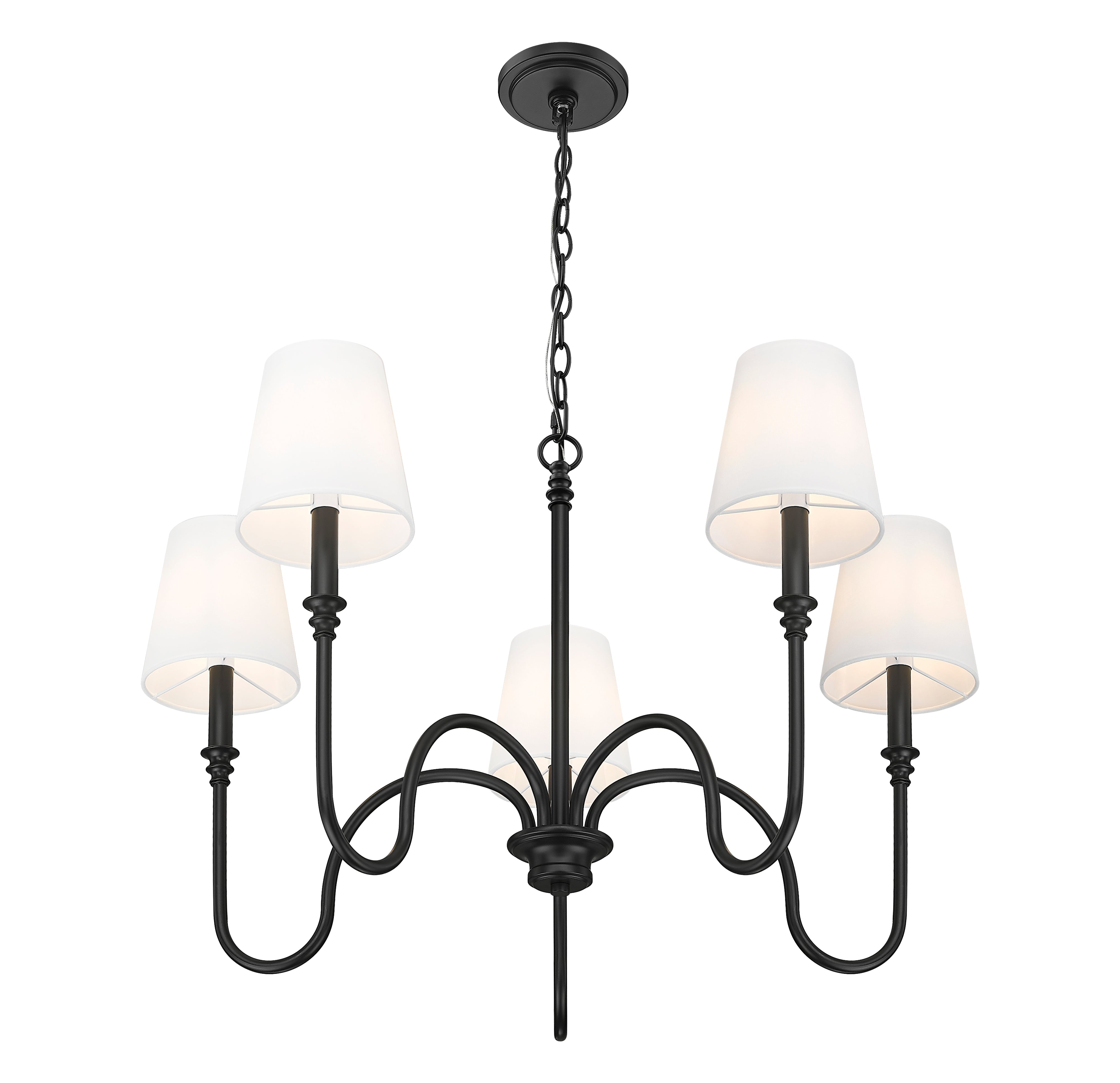 Jisele 5 Light Chandelier Matte Black
