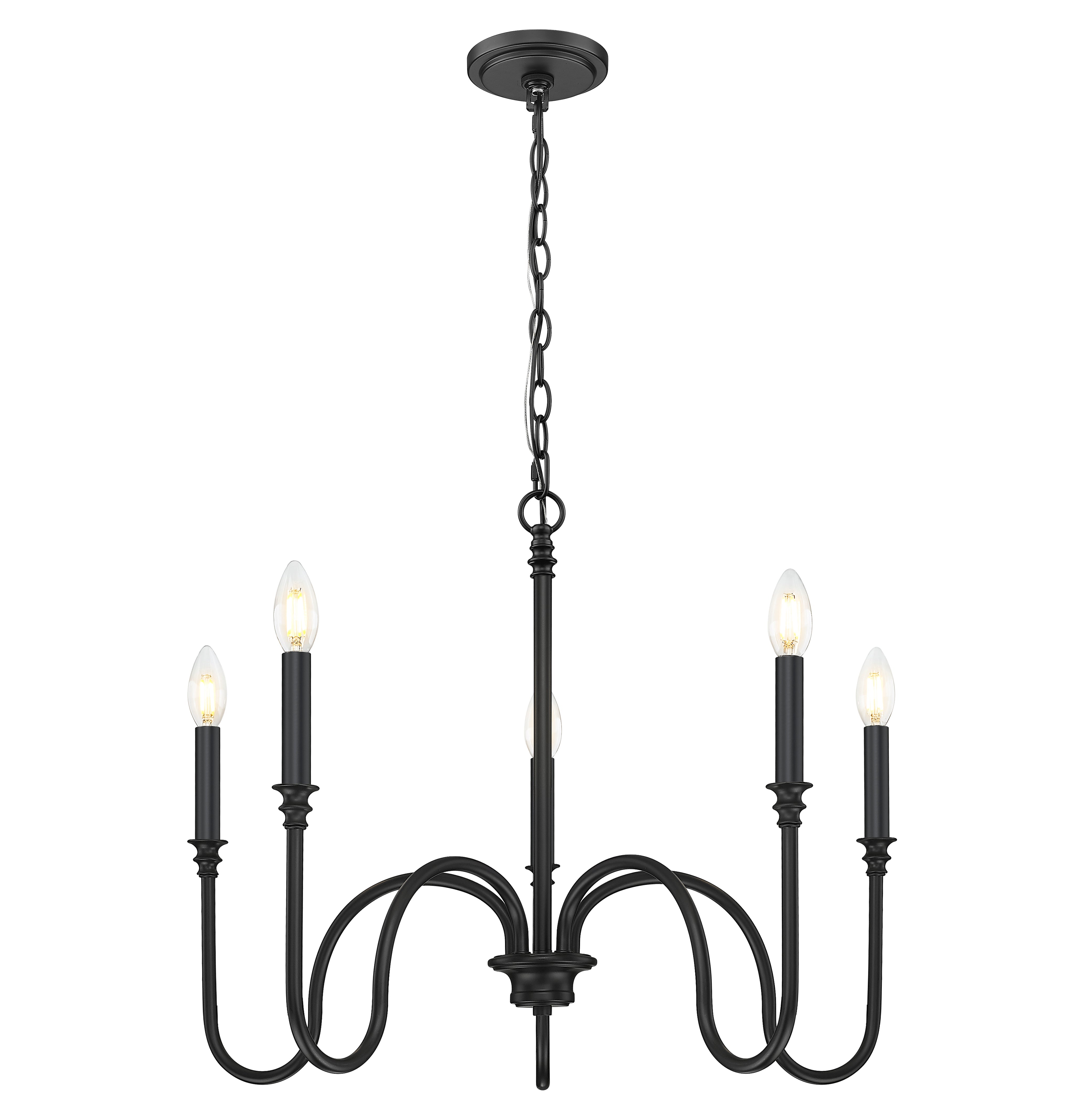 Jisele 5 Light Chandelier Matte Black