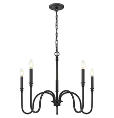 Jisele 5 Light Chandelier Matte Black
