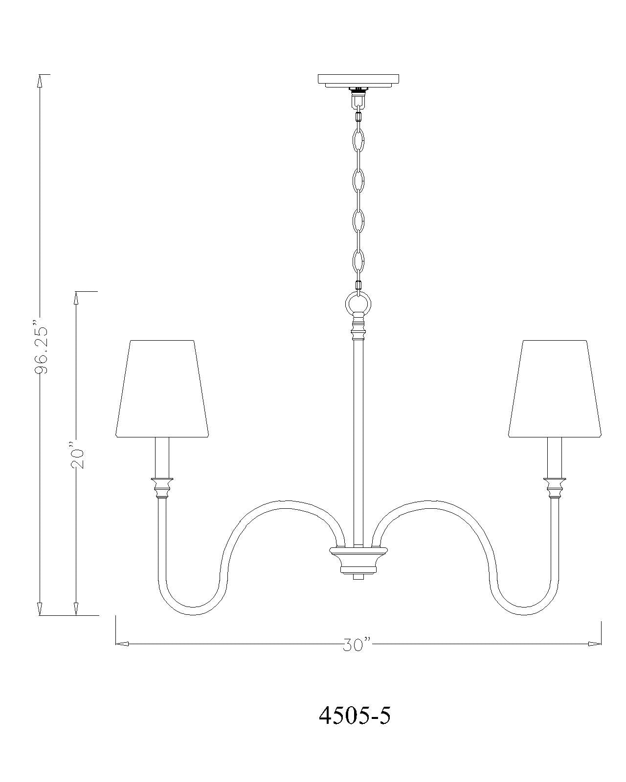 Jisele 5 Light Chandelier Matte Black
