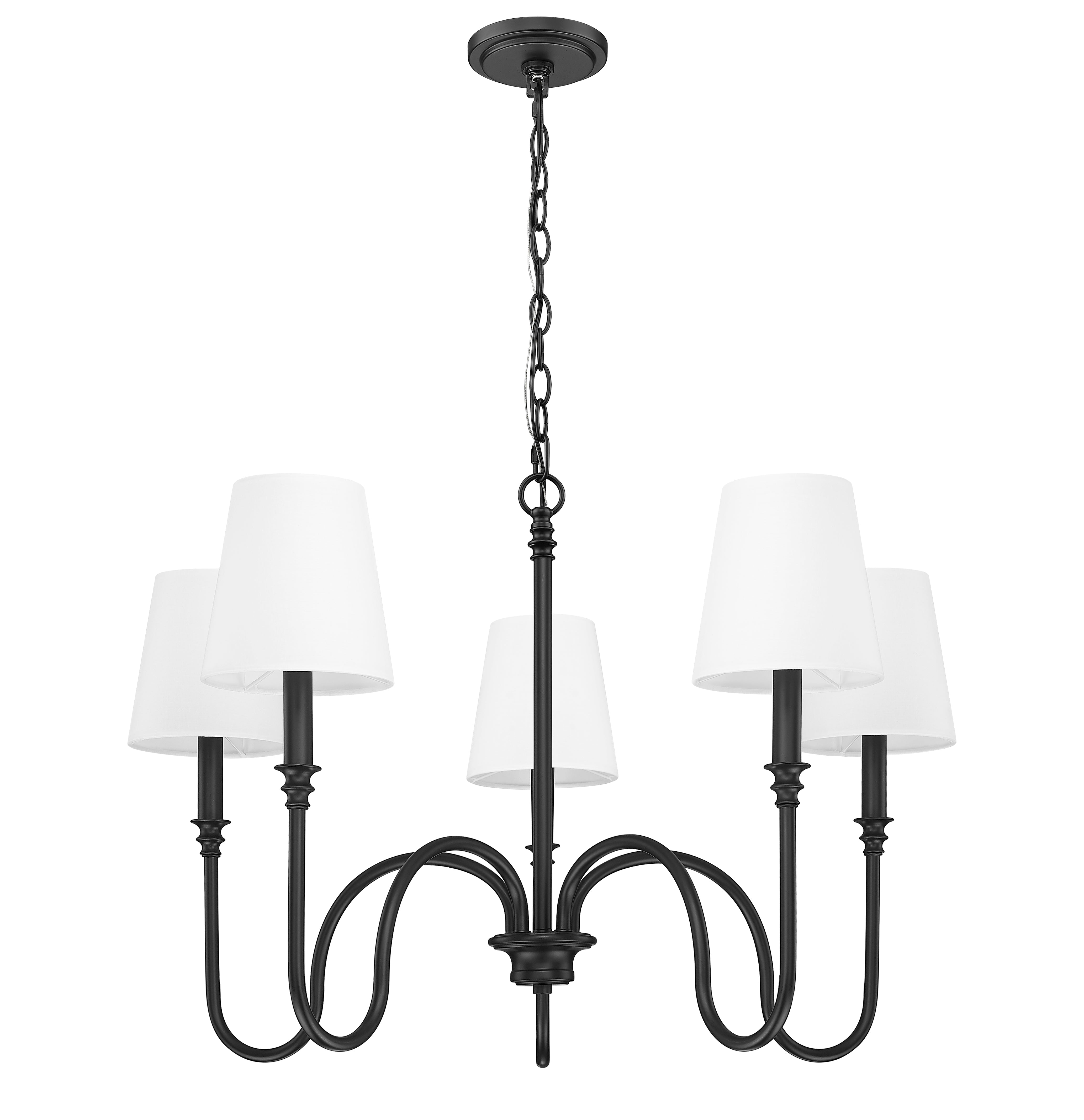 Jisele 5 Light Chandelier Matte Black