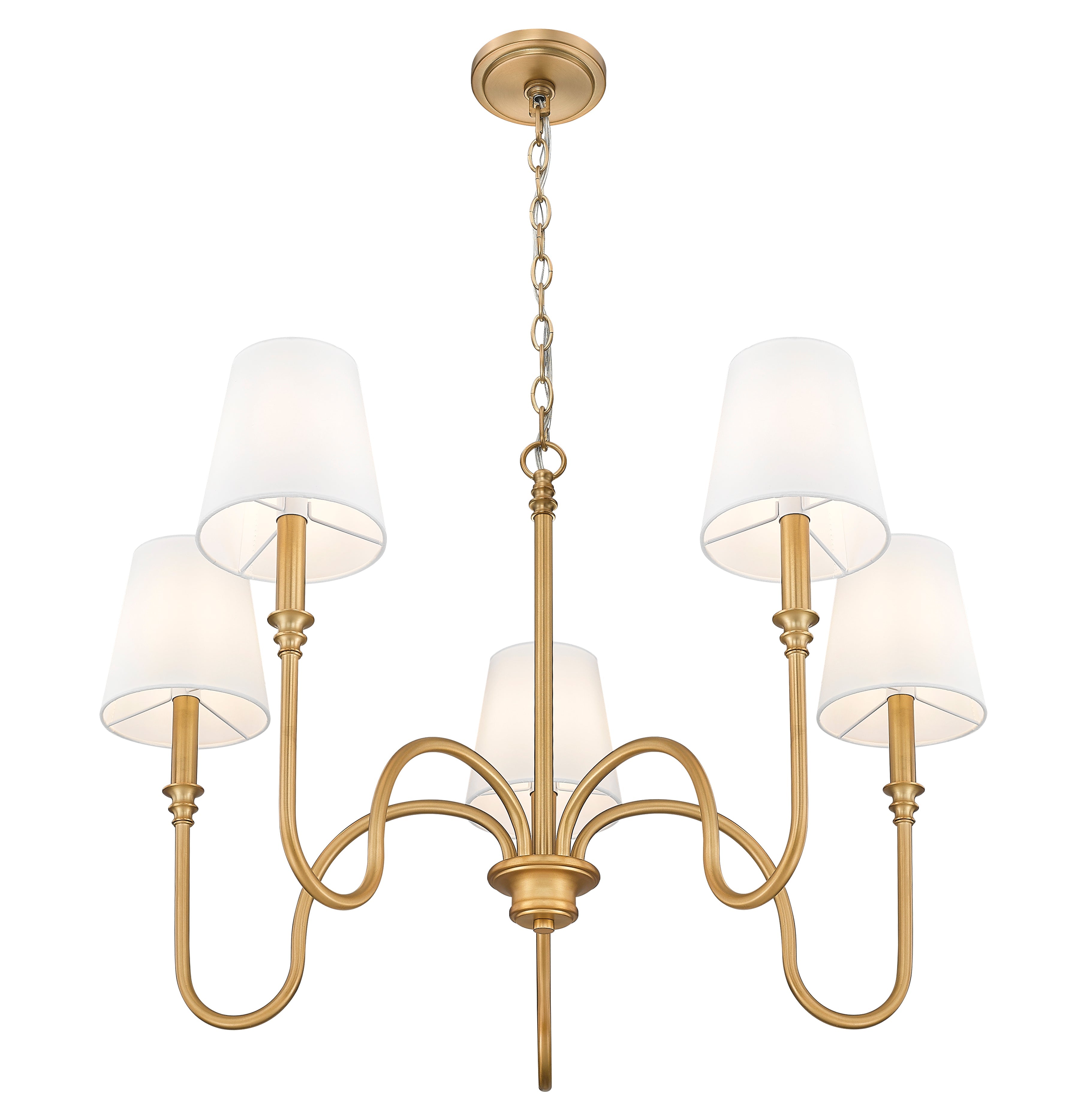 Jisele 5 Light Chandelier Rubbed Brass