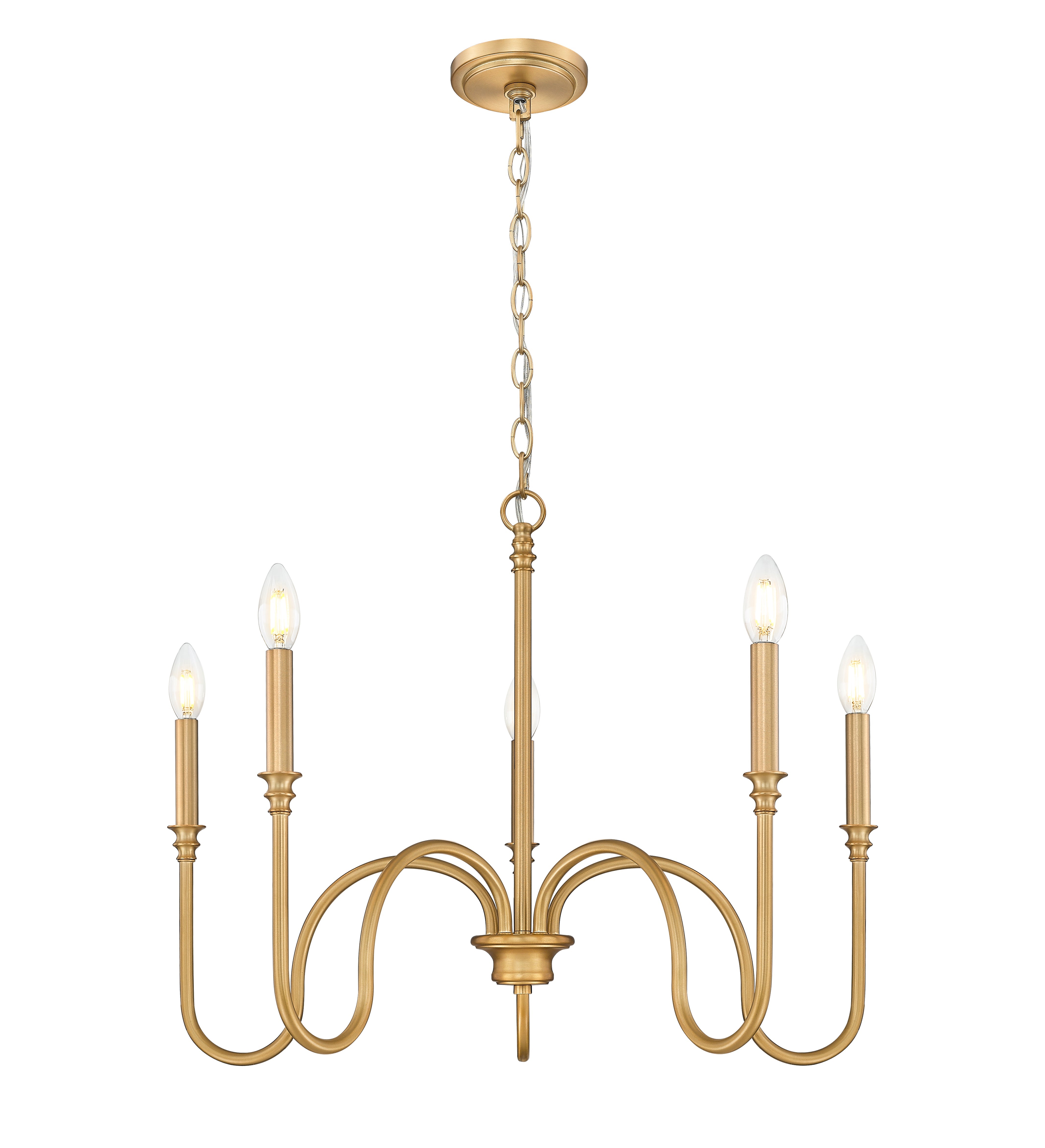 Jisele 5 Light Chandelier Rubbed Brass