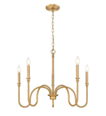 Jisele 5 Light Chandelier Rubbed Brass