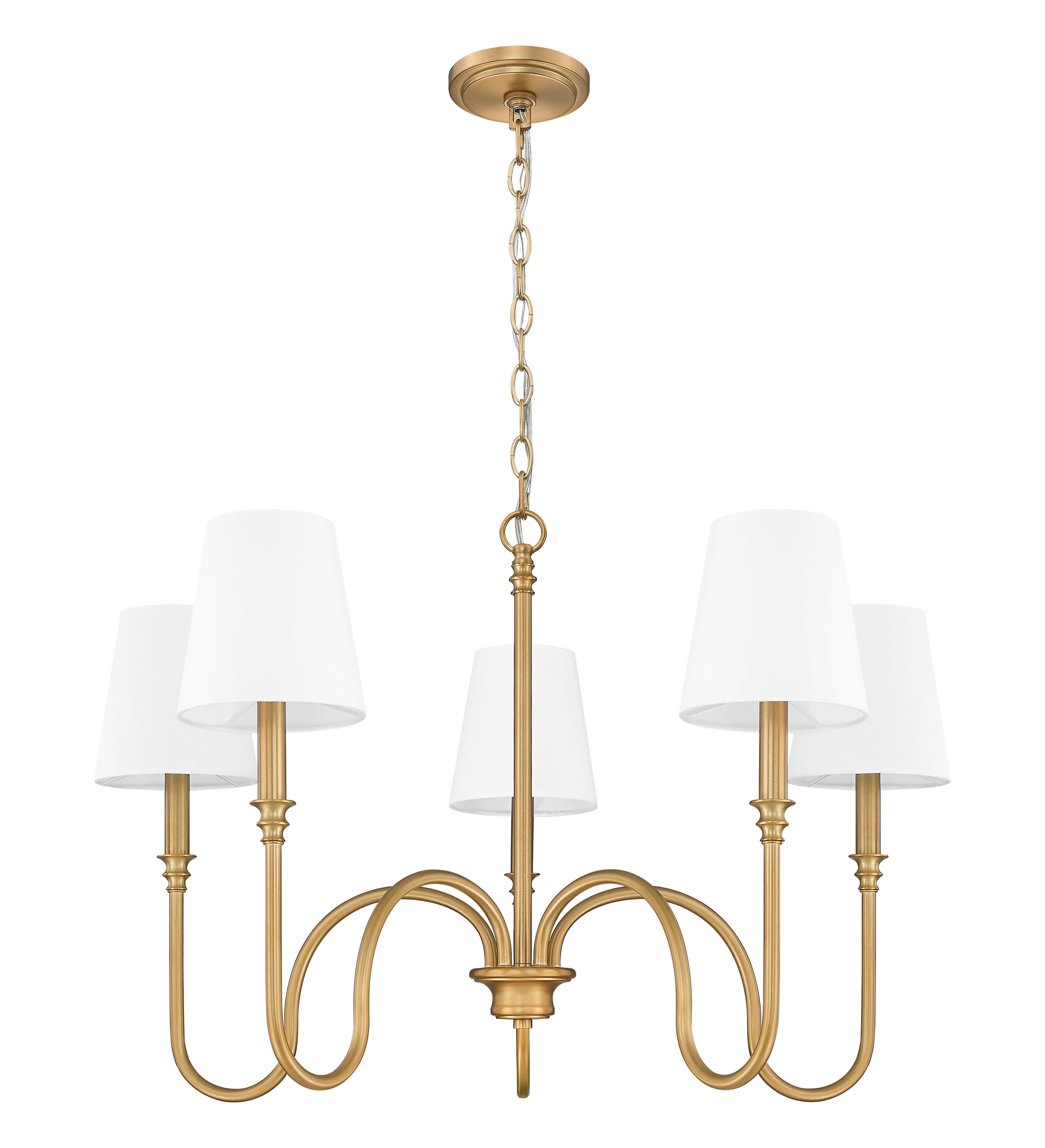 Jisele 5 Light Chandelier Rubbed Brass