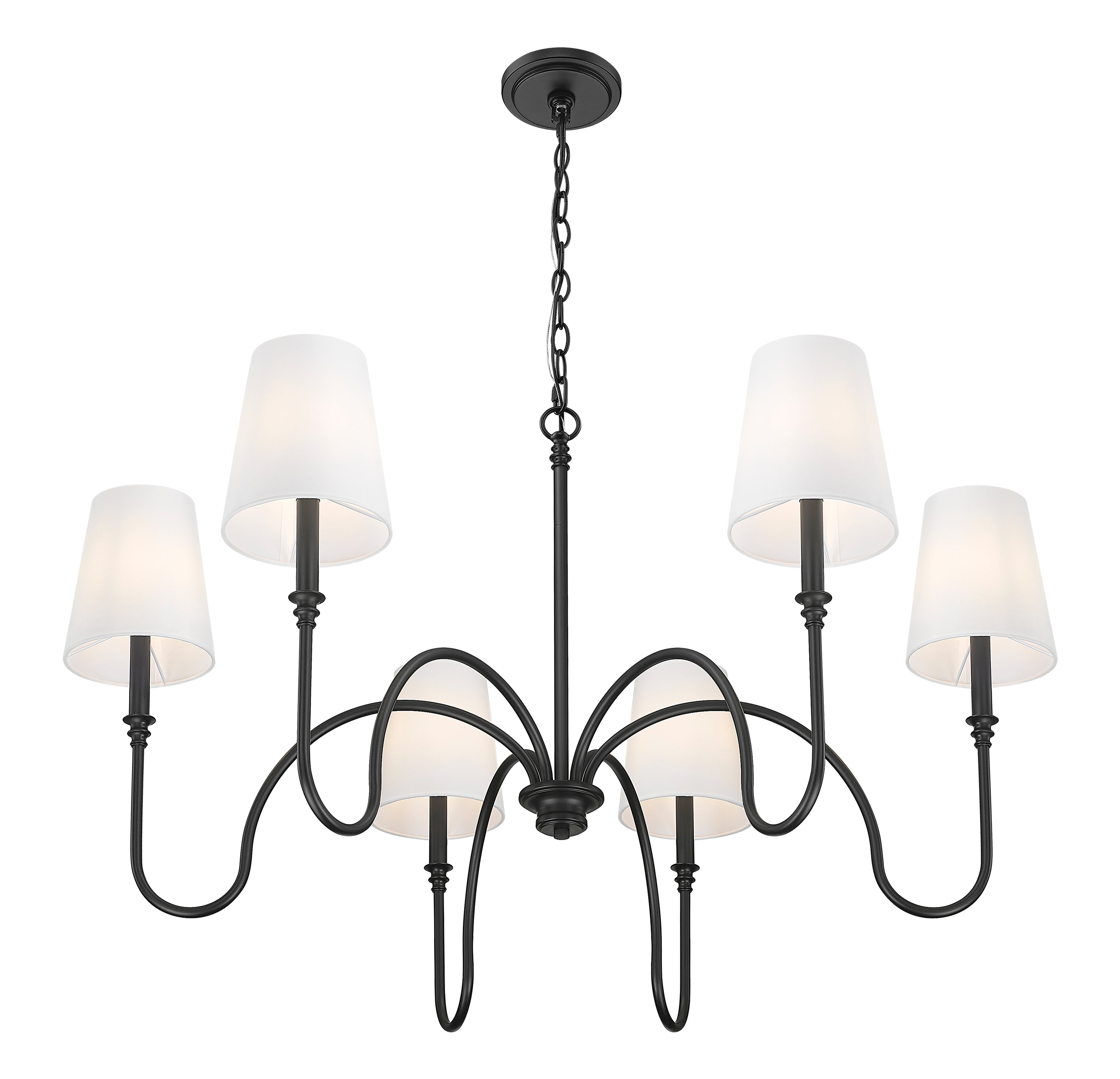 Jisele 6 Light Chandelier Matte Black