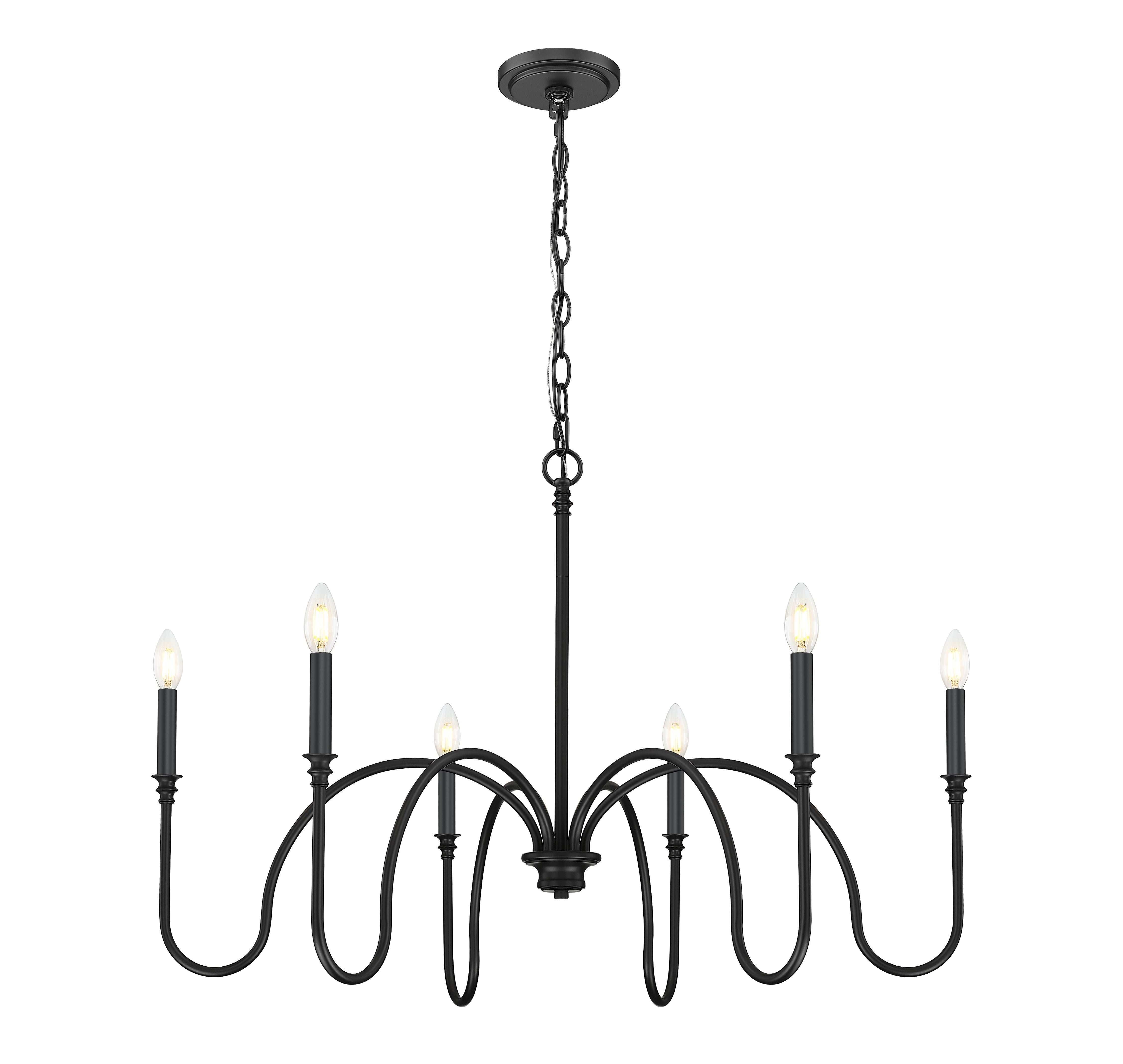 Jisele 6 Light Chandelier Matte Black
