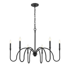 Jisele 6 Light Chandelier Matte Black