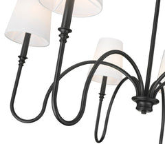 Jisele 6 Light Chandelier Matte Black