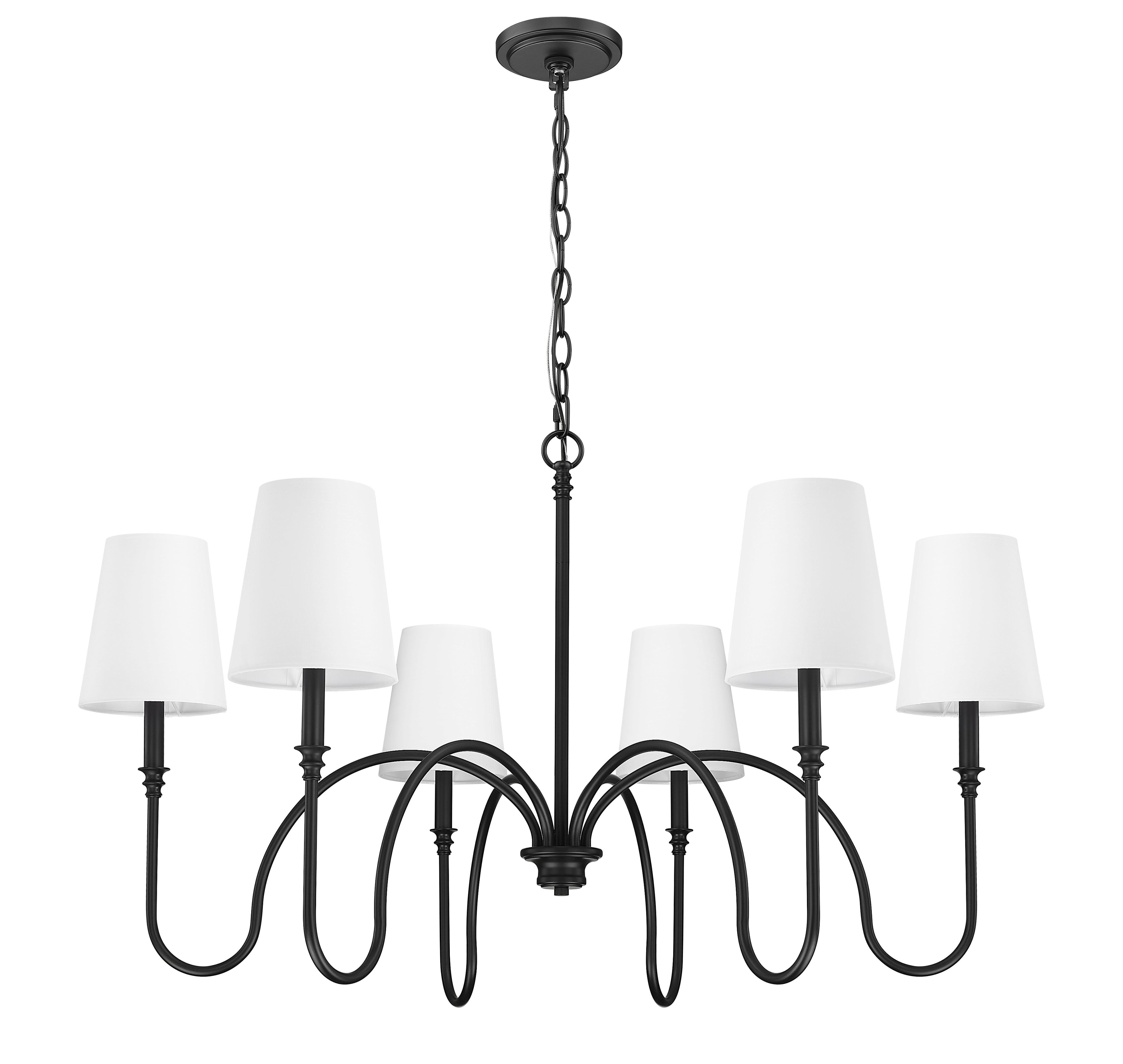 Jisele 6 Light Chandelier Matte Black