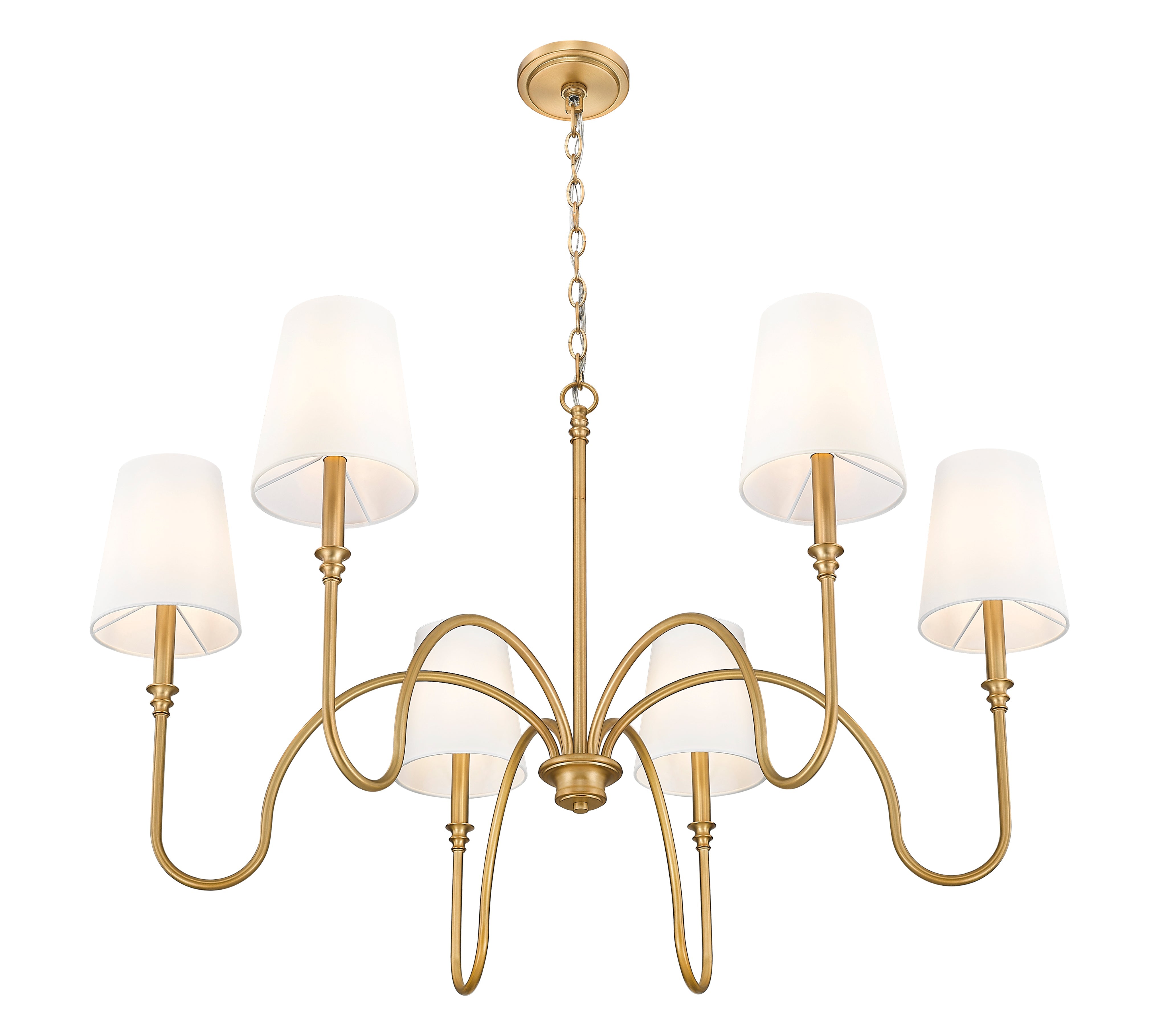 Jisele 6 Light Chandelier Rubbed Brass