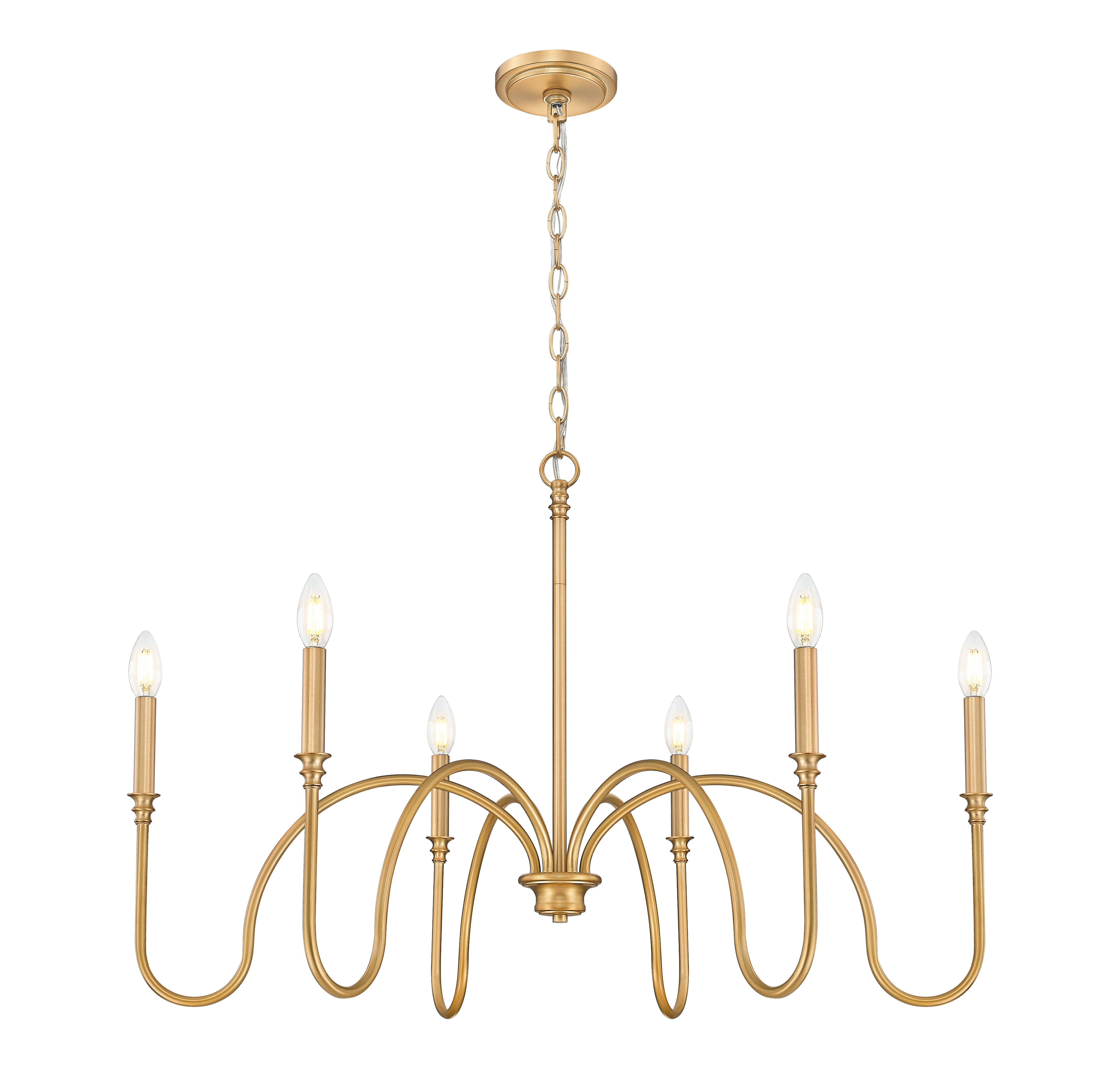 Jisele 6 Light Chandelier Rubbed Brass