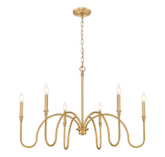 Jisele 6 Light Chandelier Rubbed Brass